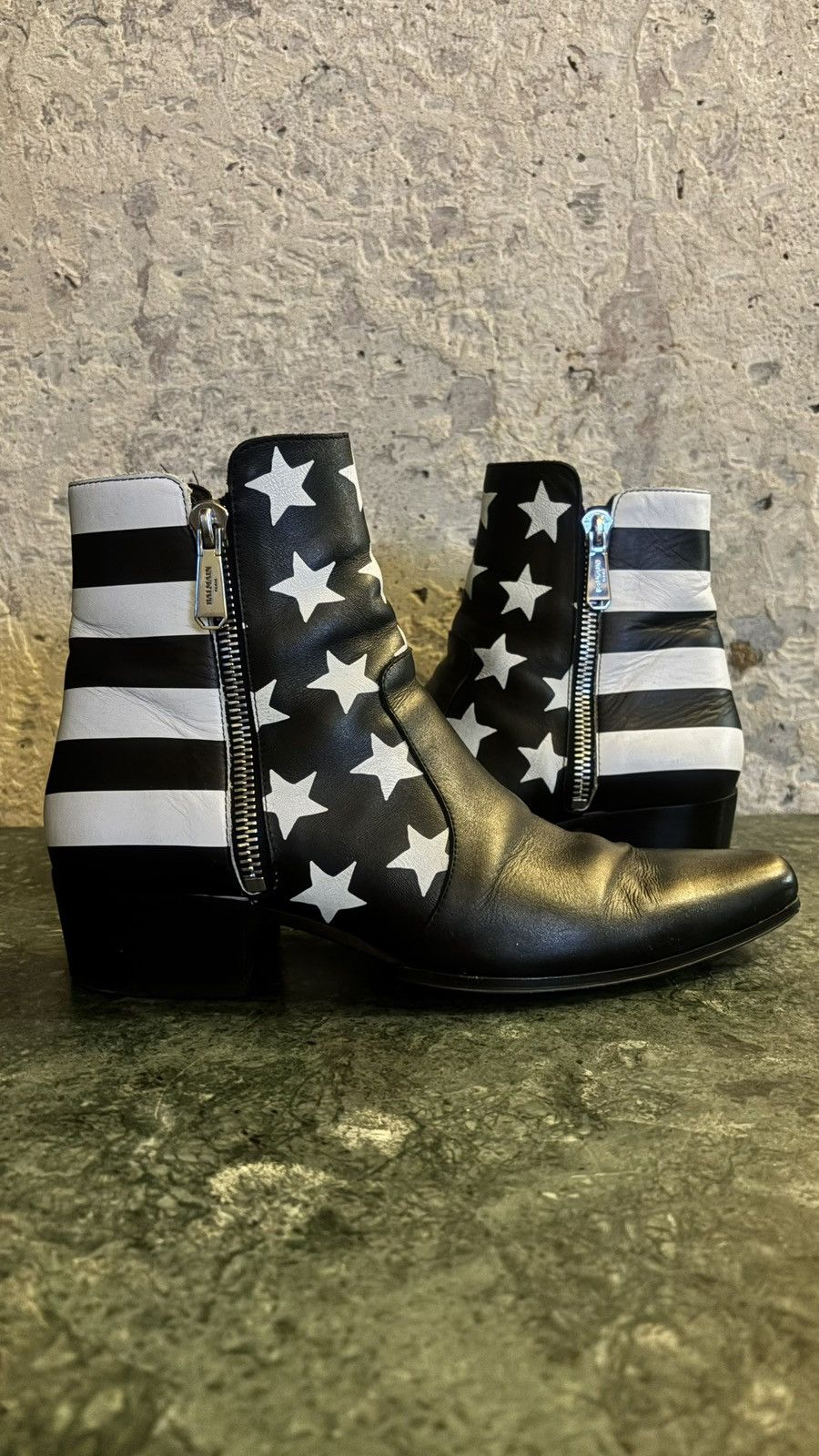 Balmain balmain ss'18 calfskin stars & stripes zip boots Size US 8 / EU 41 - 3 Thumbnail