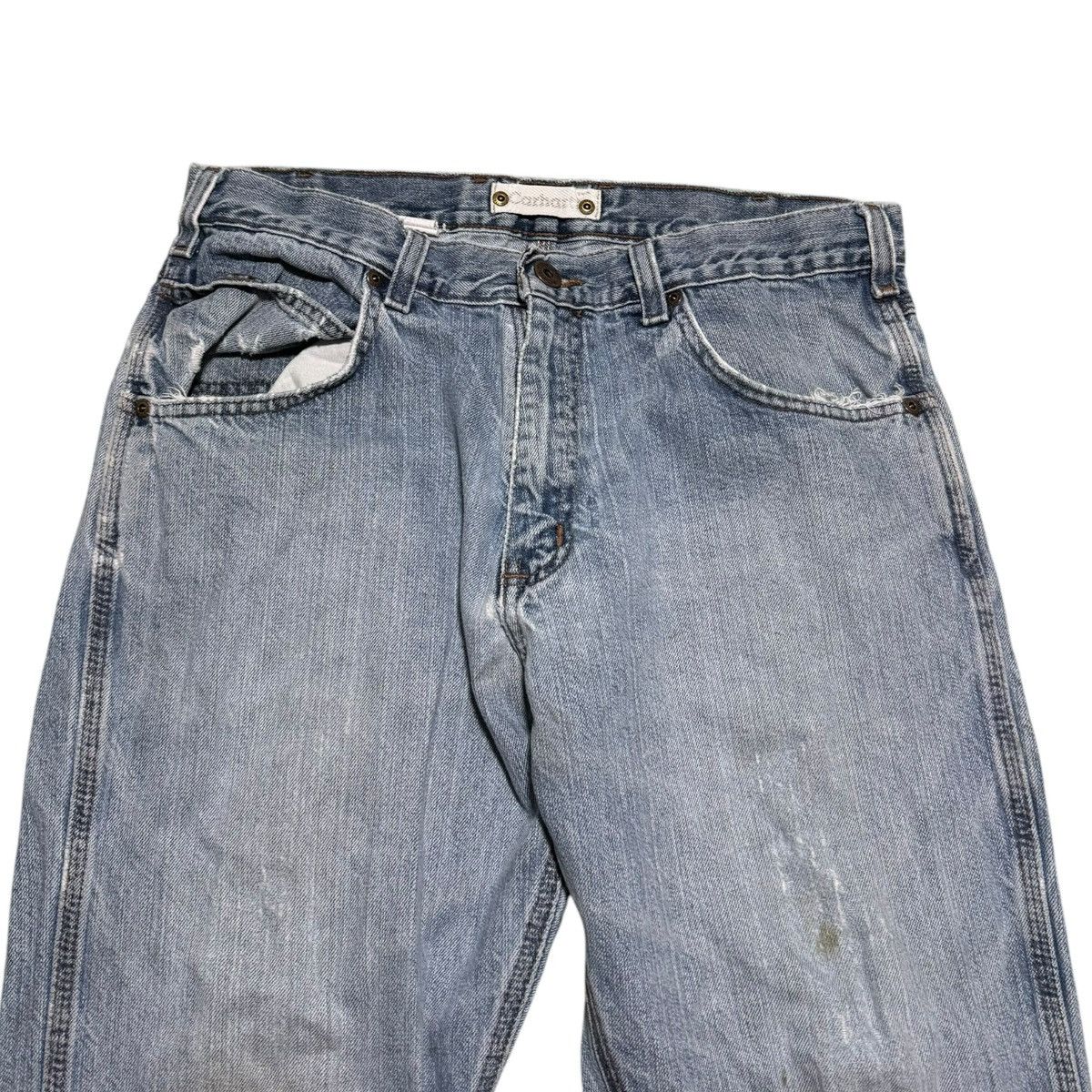 Carhartt Carhartt Distressed Grunge Traditional Fit Jeans Men’s 35x26 Size US 35 - 6 Thumbnail