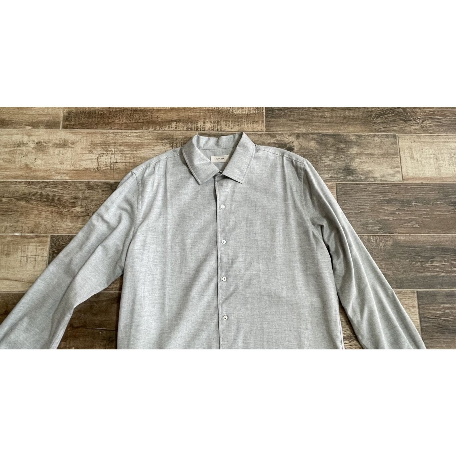 Agnona $1695 NWT Agnona Gray Cashmere Shirt Luxury Button Front 2XL Size US XXL / EU 58 / 5 - 2 Thumbnail