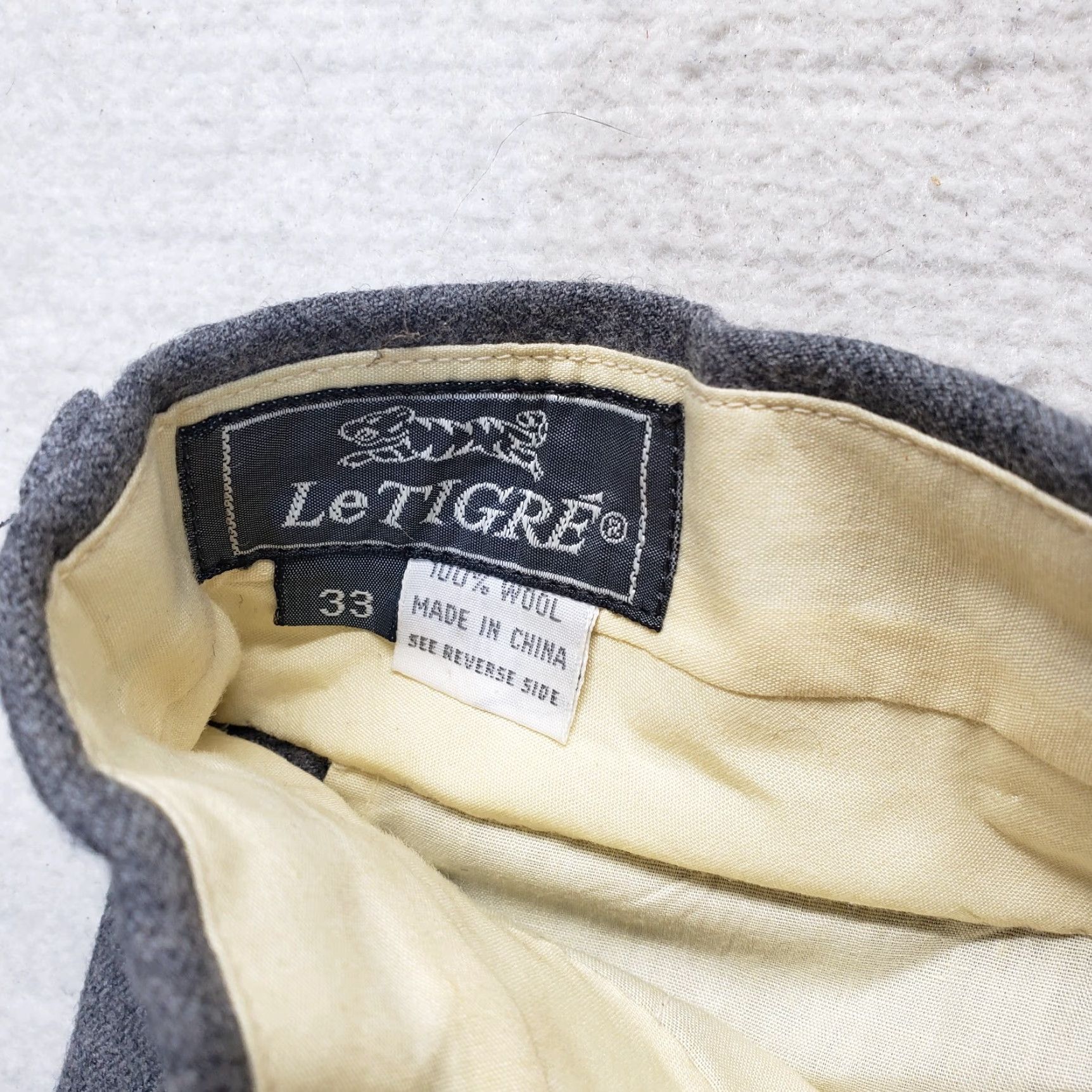 Vintage Le Tigre Gray Wool Pants Solid Casual Work Pants Women's Size 14 (33) Size 36" / US 14 / IT 50 - 3 Thumbnail