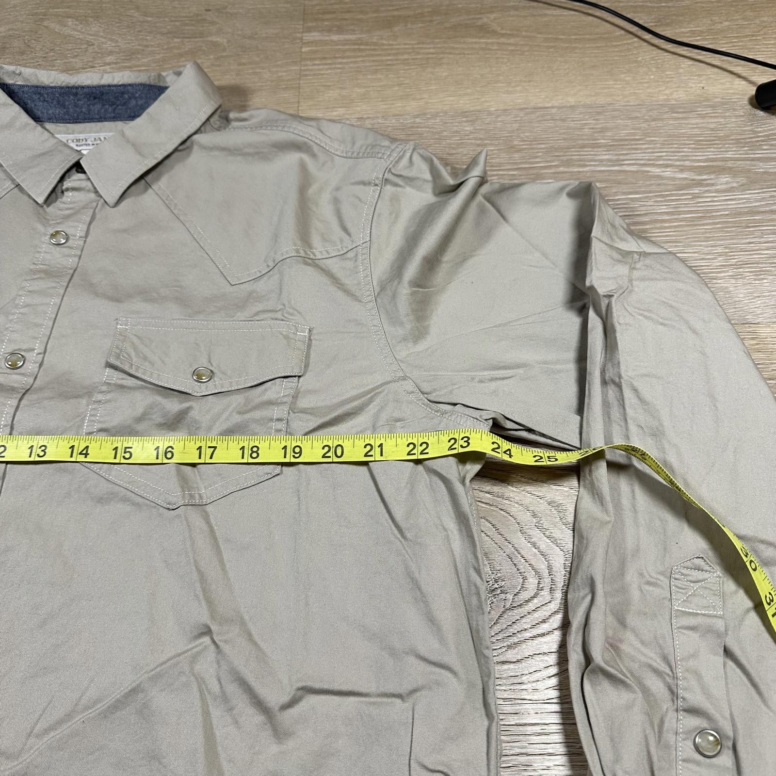 Cody James Cody James Mens Casual Shirt XL Beige Long Sleeve Size US XL / EU 56 / 4 - 11 Thumbnail