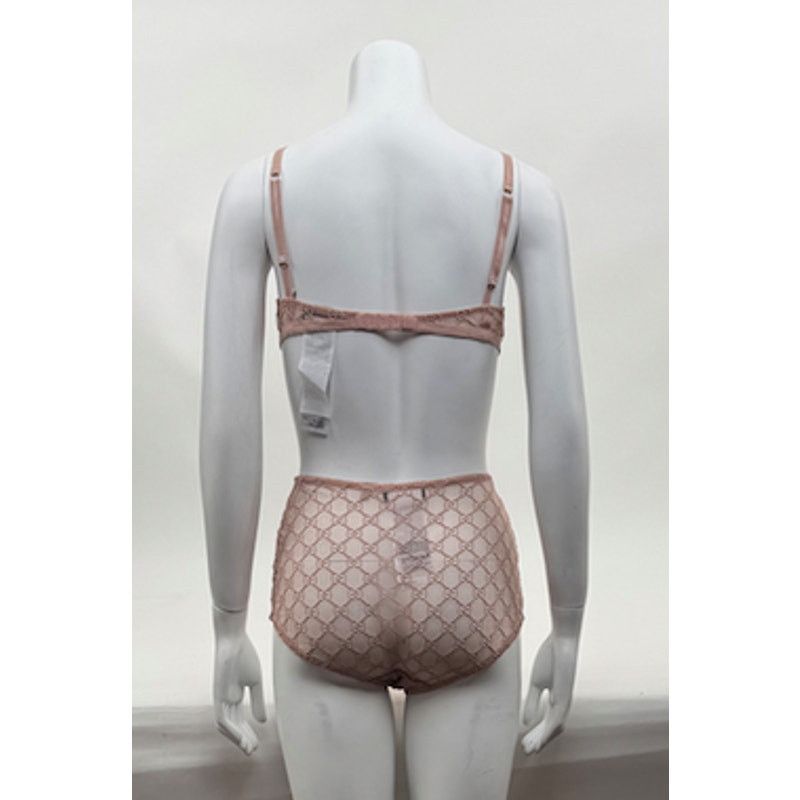 Gucci Gucci Blush Pink GG Logo Lace Lingerie Set Size S Size ONE SIZE - 4 Thumbnail
