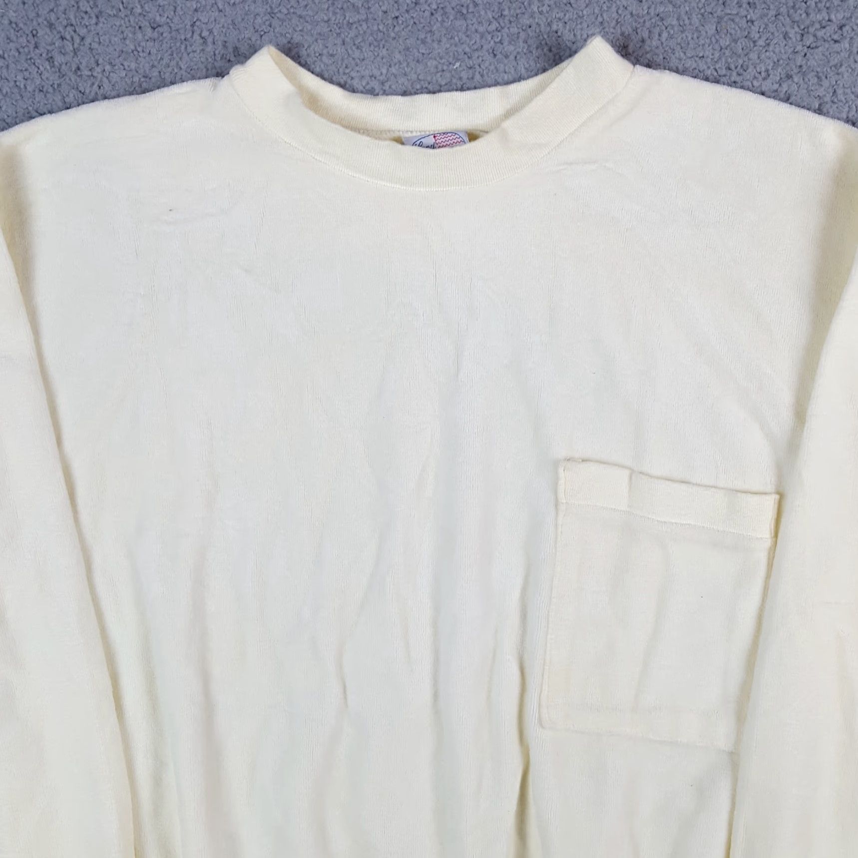 CLOT VINTAGE Land 'n Sea Sweatshirt Crewneck Women’s Size S Yellow 90s Terry Pocket Pullover Size S / US 4 / IT 40 - 2 Thumbnail