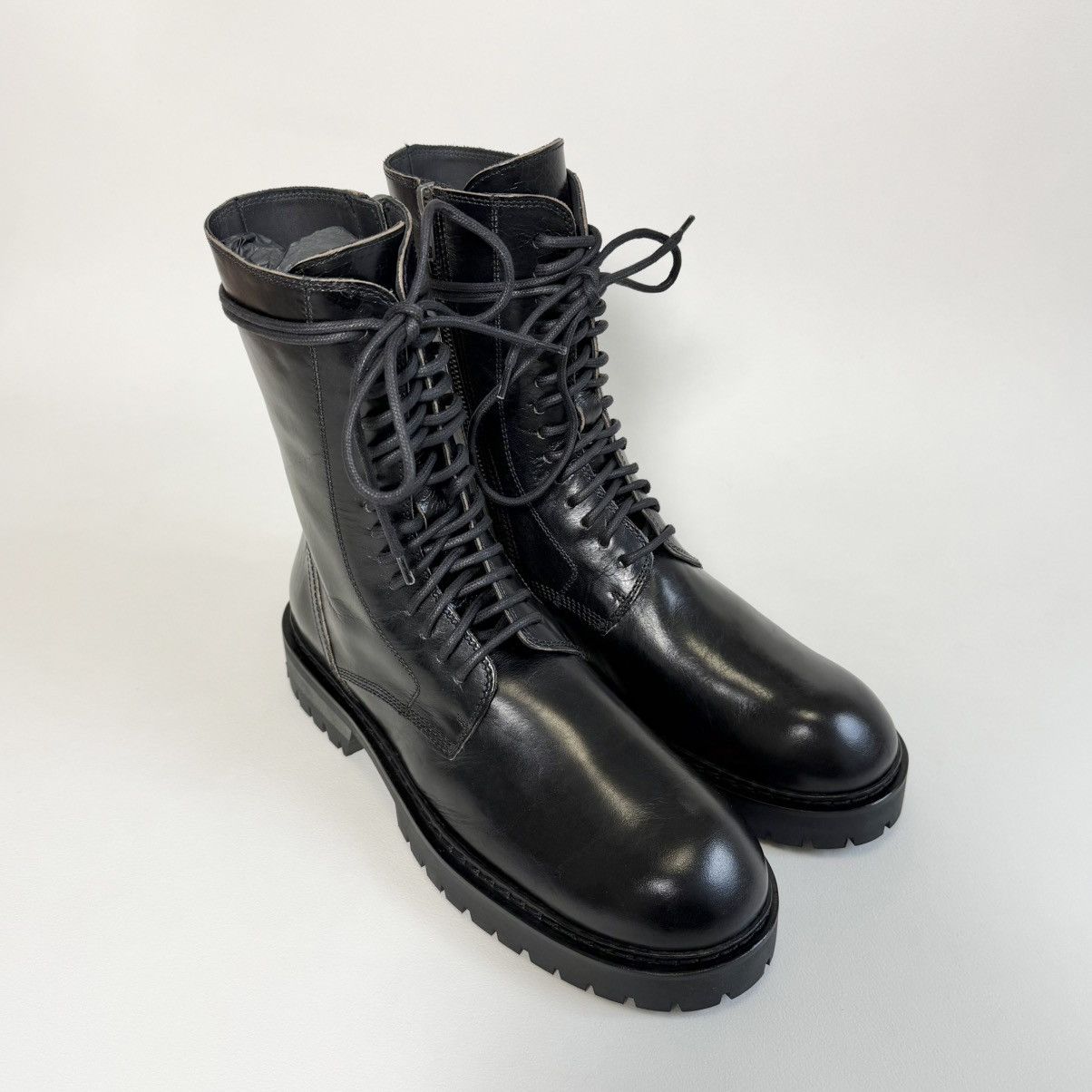 Early 2010s Black Leather Combat Boots