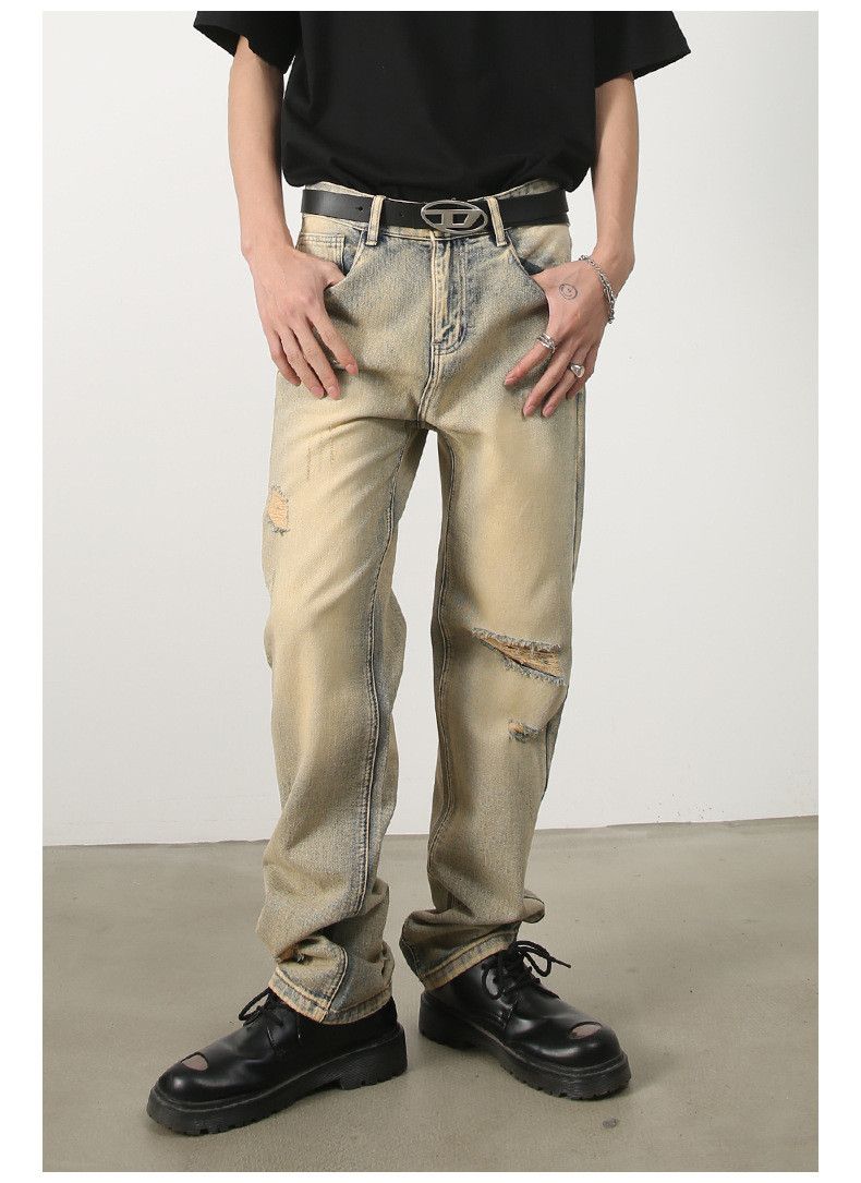 Japanese Brand × Jean Men's distressed loose straight-leg ripped jeans Size US 32 / EU 48 - 2 Thumbnail