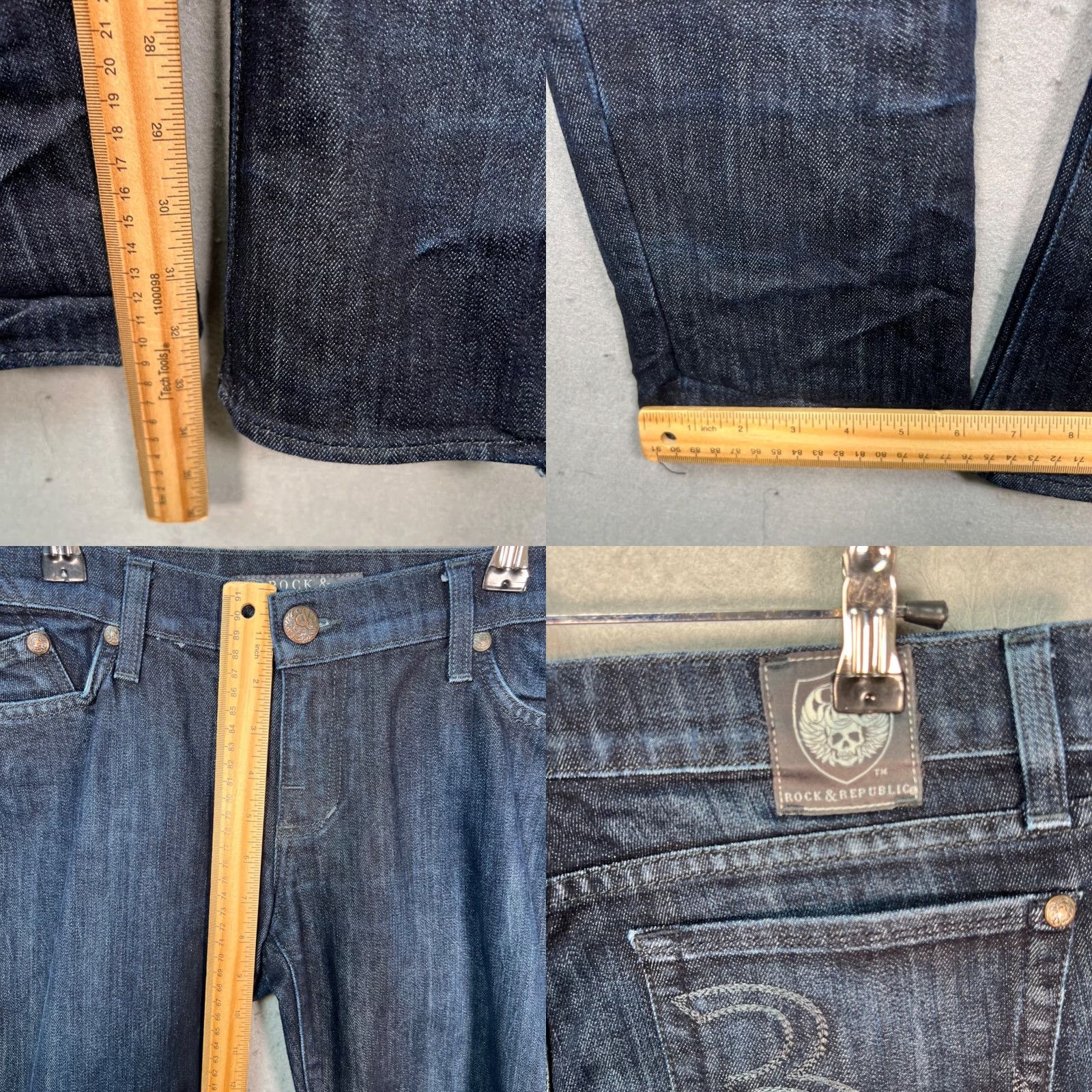 Vintage Rock & Republic Womens Jeans Slim Denim 28 Dark Wash 5-Pocket Pocket Blue Cotton Blend Rock & Republic Slimming Size 28" / US 6 / IT 42 - 8 Thumbnail