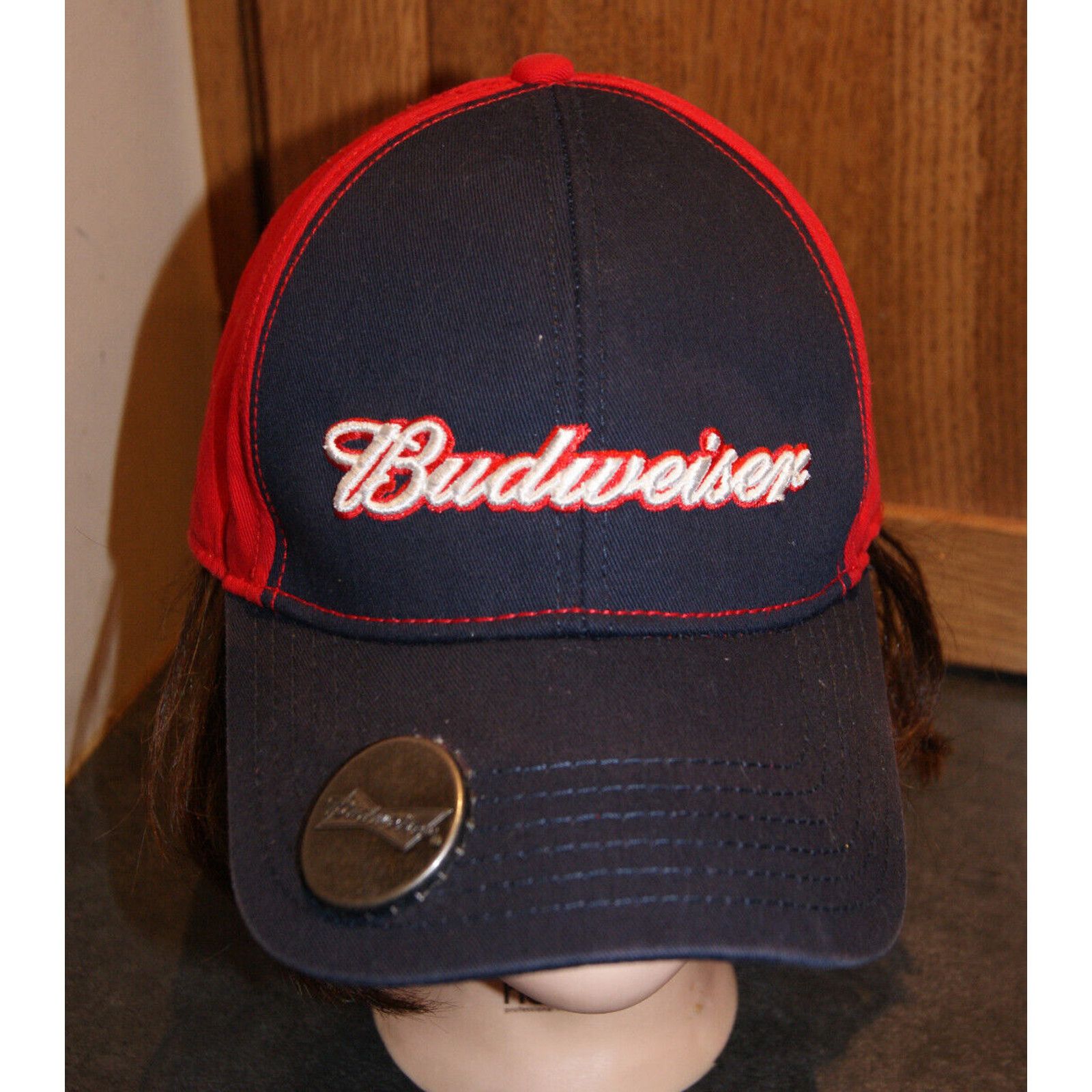 Budweiser Budweiser Mens Hat Cap Metal Bottle Opener Strapback Adjust Size ONE SIZE - 1 Thumbnail