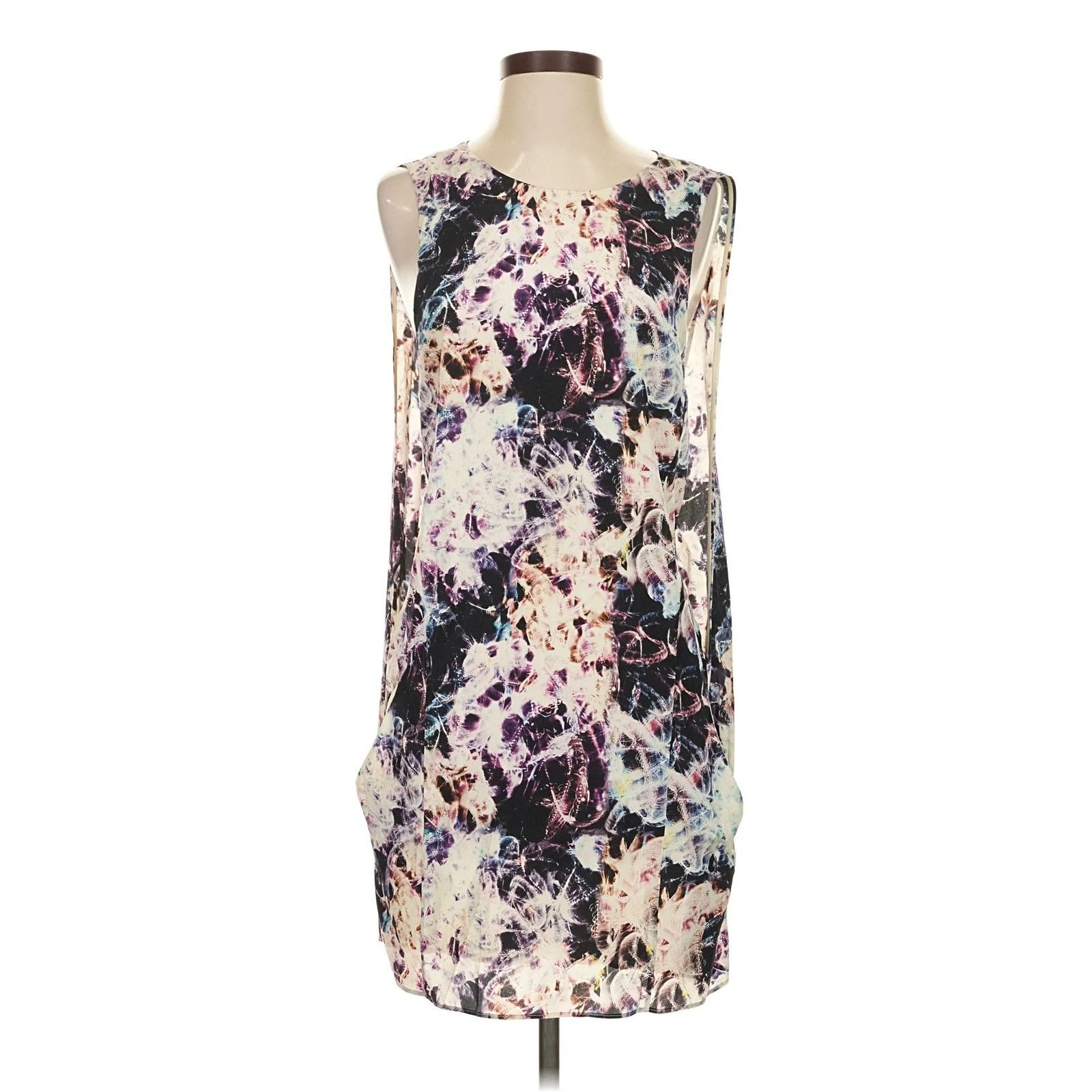 Olivier Theyskens × Theory Theyskens' Theory Dorchid Silk Mini Dress Side Slits 4/38 Size S / US 4 / IT 40 - 1 Thumbnail