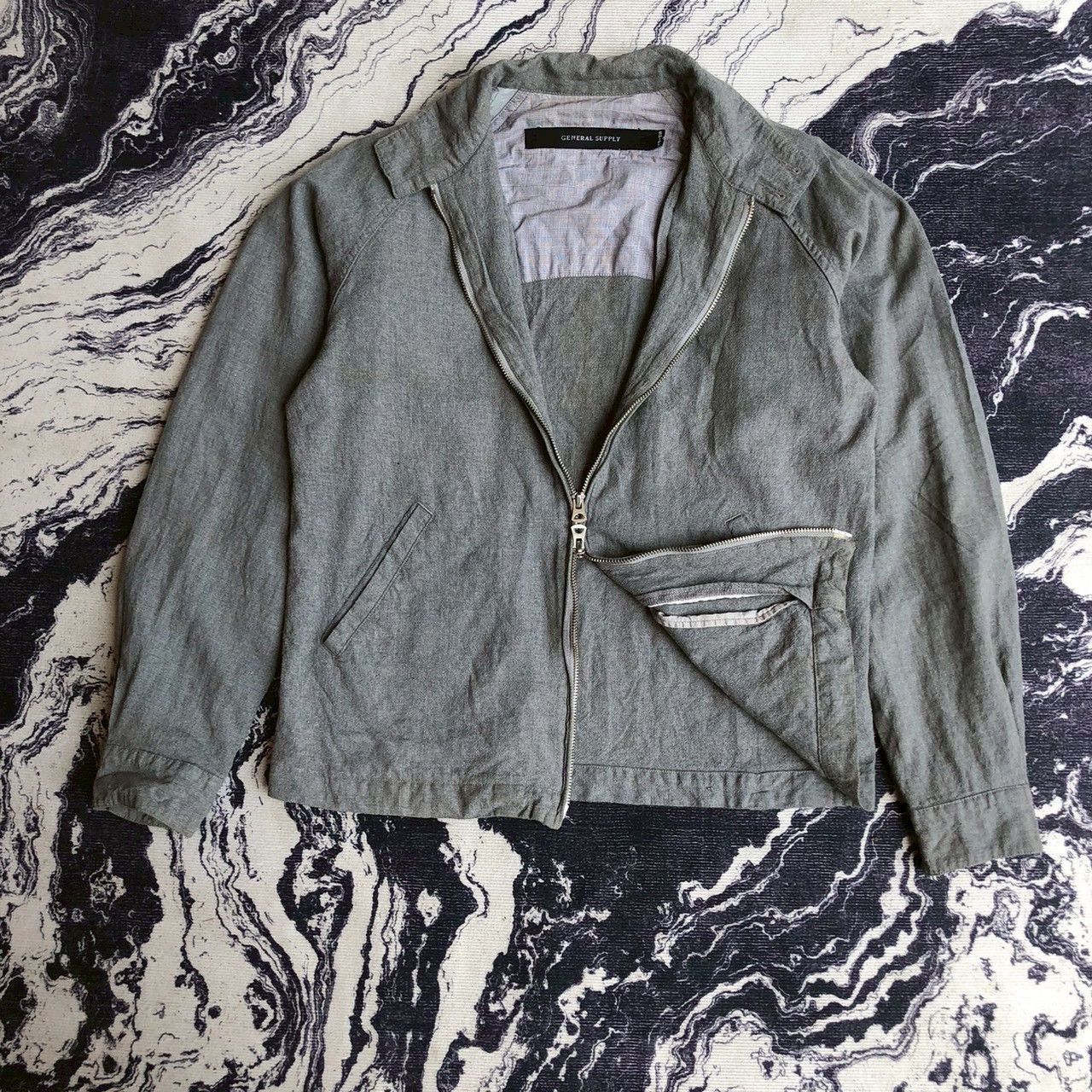 Japanese Brand General Supply Minimal Zip Work Jacket Grey Size US S / EU 44-46 / 1 - 2 Thumbnail