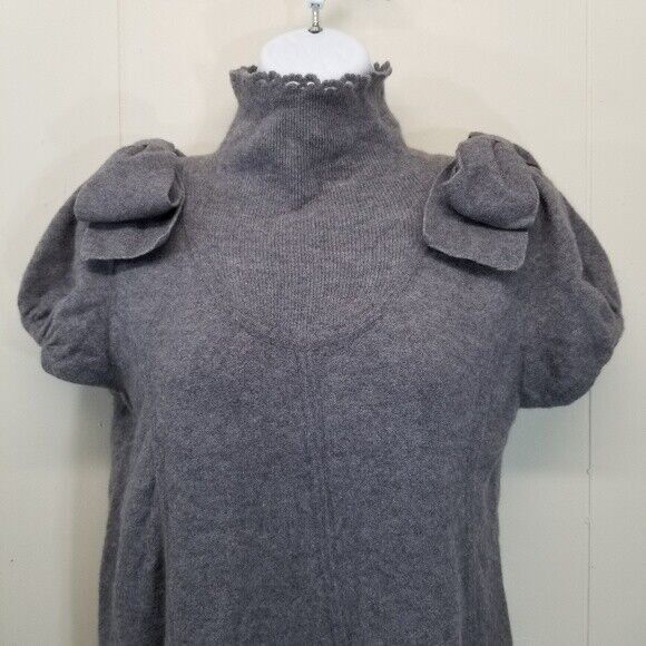 Anthropologie Moth SMALL Gray Jay Wool Sweater Dress Bows Anthropologie Me Size S / US 4 / IT 40 - 2 Thumbnail