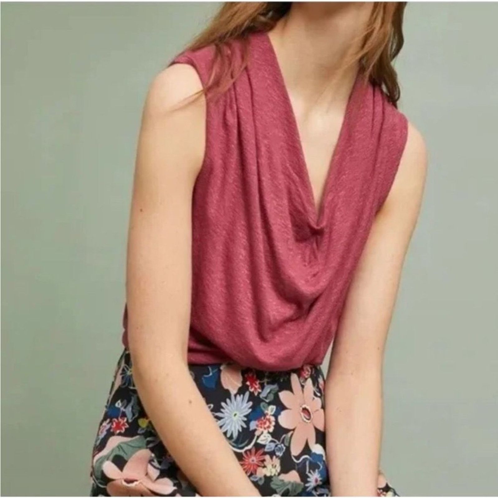 Anthropologie Anthropologie AKEMI + Kin Berry cowl neck sleeveless blouse Size S / US 4 / IT 40 - 1 Thumbnail