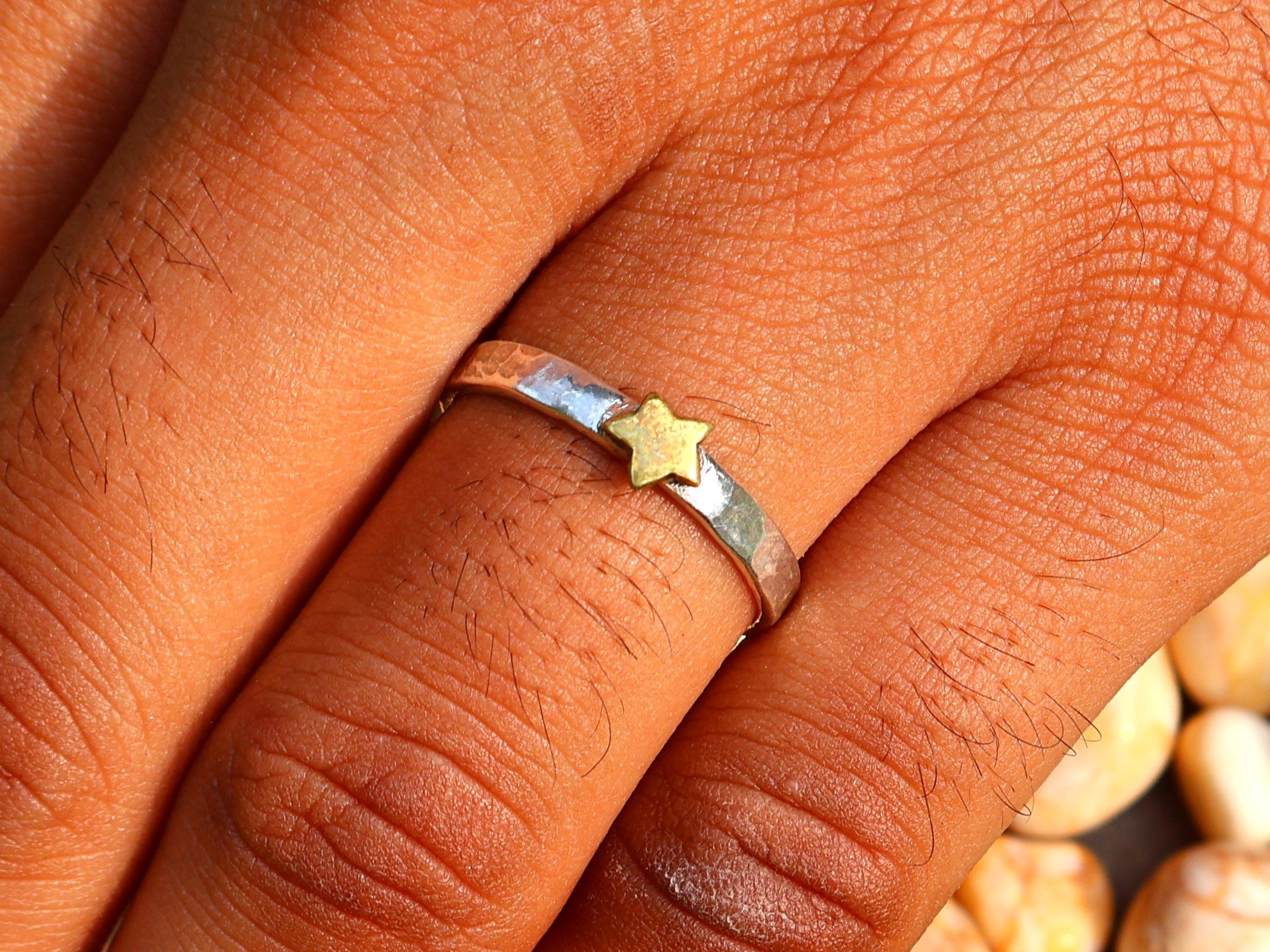Handmade Star Ring, Sterling Silver Jewelry, Handmade Women Jewelry, Size ONE SIZE - 6 Thumbnail