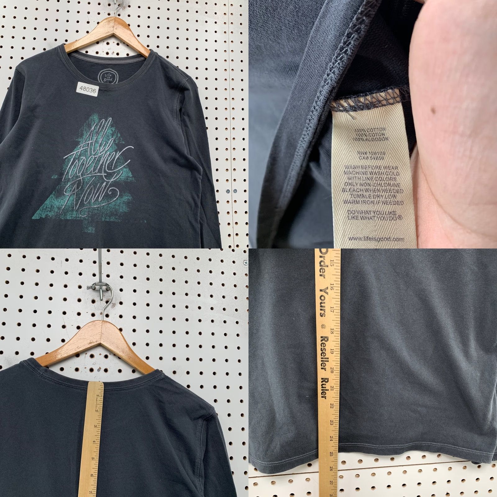 Life is Good Life Is Good All Together Tree Shirt Womens L Long Sleeve Black Crew Neck T-Shirt Casual Womens, 100% Cotton, Classic Fit Size L / US 10 / IT 46 - 8 Thumbnail