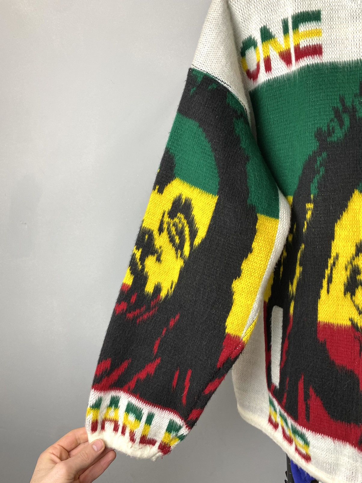 Bob Marley 💥Rare! Vintage Bob Marley Full Knit Heavy Hoodie Jacket Size US L / EU 52-54 / 3 - 14 Thumbnail
