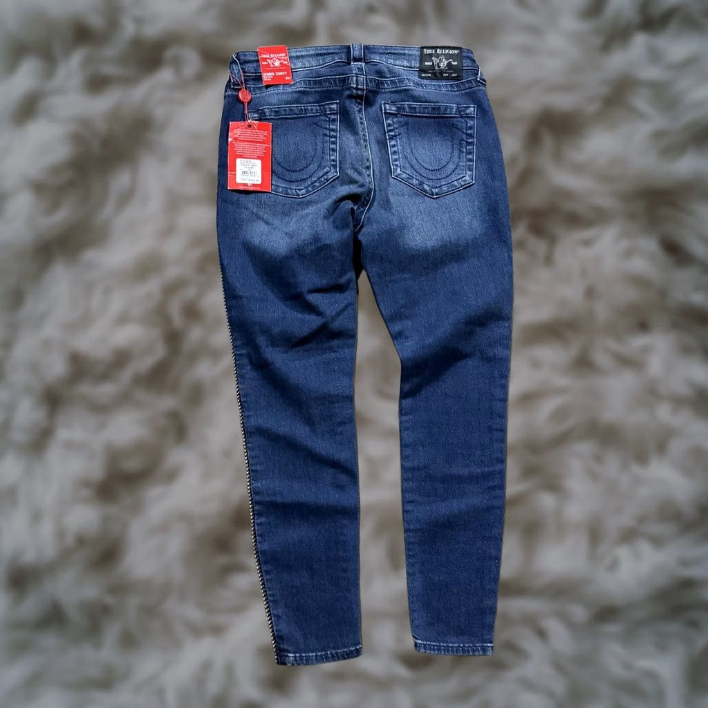 True Religion True Religion Jeans Womens 31 Rinse Wash Denim Skinny Studded Outseam Size 24" / US 00 / IT 34 - 1 Thumbnail