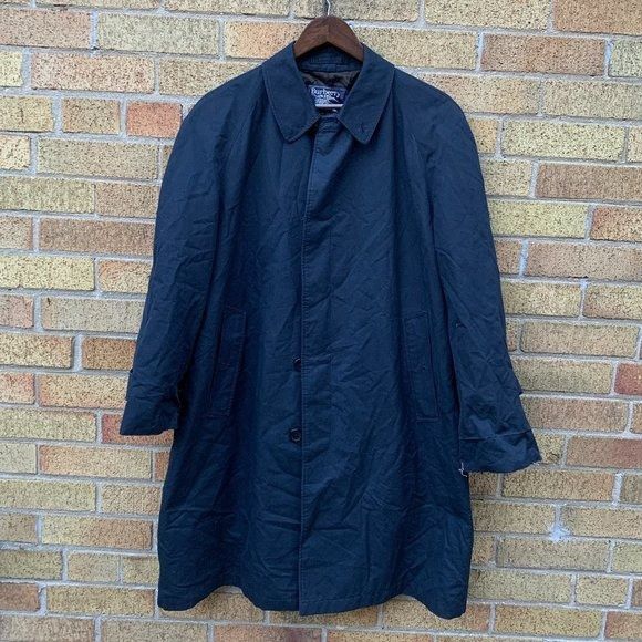 image of Burberrys Novacheck Long Coat Blue, Men's (Size Large)