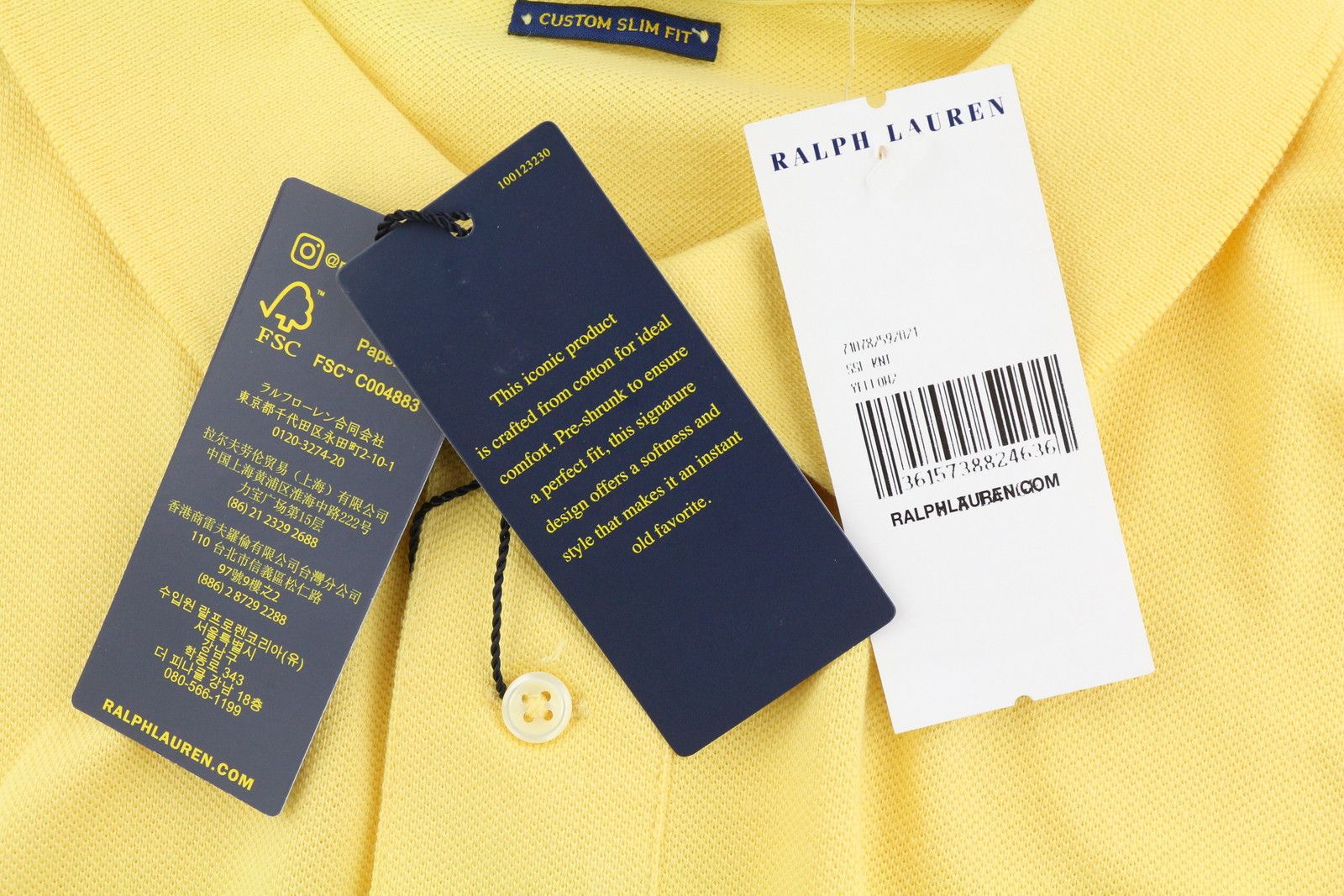 Polo Ralph Lauren CUSTOM SLIM FIT 2XL Yellow Short Sleeve T-Shirt 84525 Size US XXL / EU 58 / 5 - 7 Thumbnail