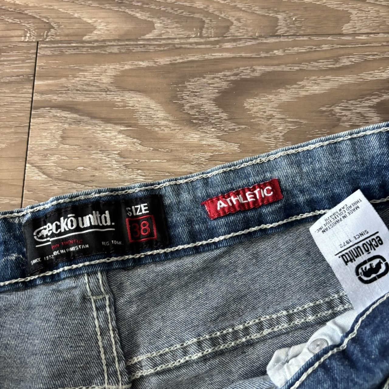 Ecko Unltd. Crazy Vintage Y2K/2000s Grunge Faded Wash Ecko Skater Denim Jeans! 38x30 Size US 38 / EU 54 - 8 Thumbnail