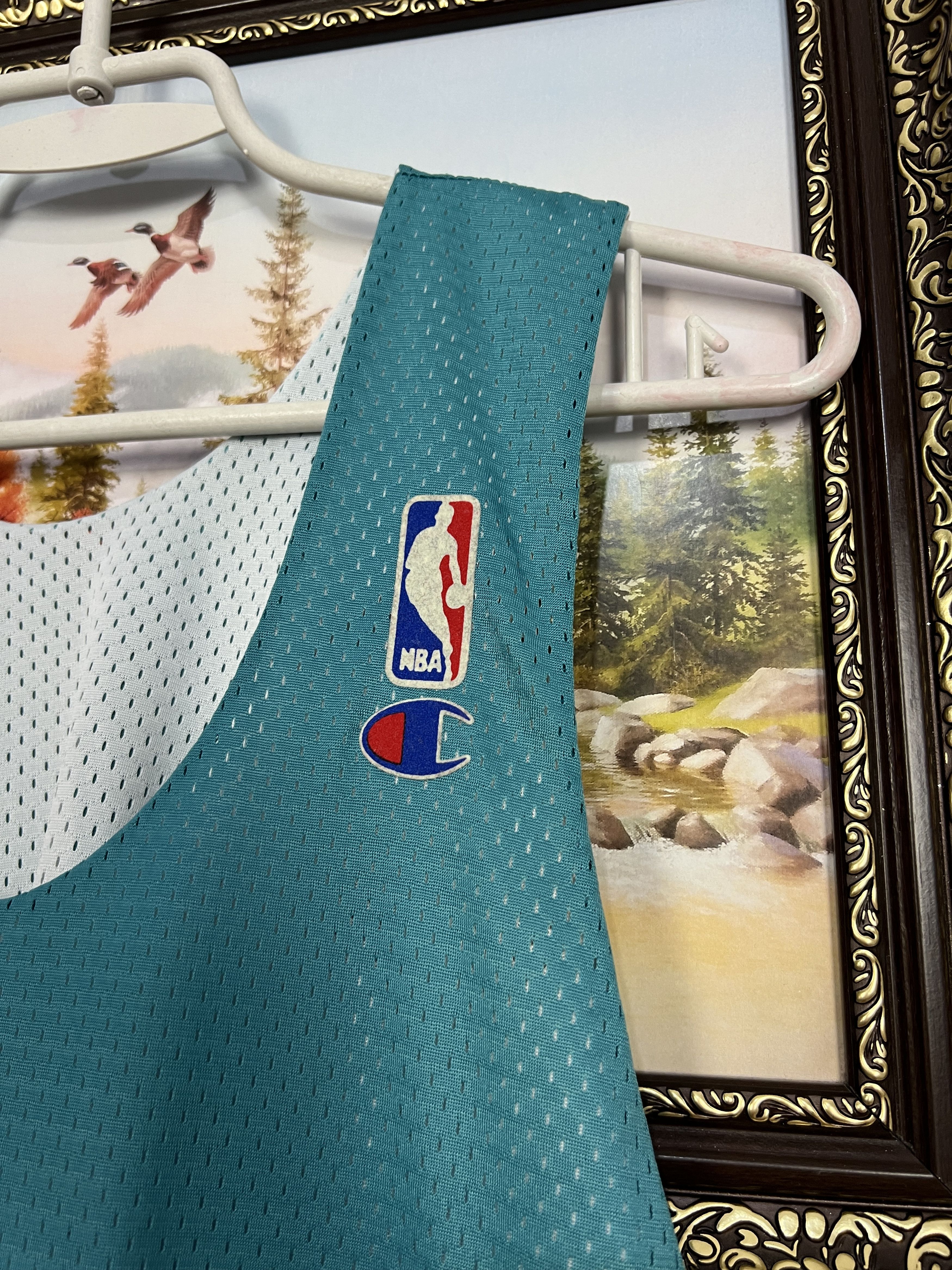 Champion Vintage Charlotte Hornets NBA Double Sided Jersey Warm Up Size US L / EU 52-54 / 3 - 4 Thumbnail