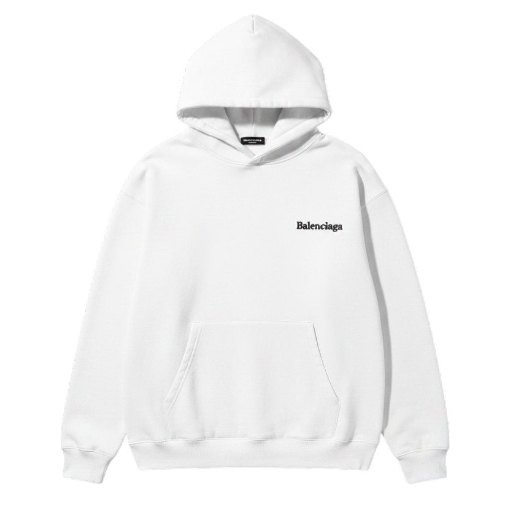 Balenciaga Balenciaga 'Embroidered BB Logo' White Hoodie Size US XS / EU 42 / 0 - 1 Preview