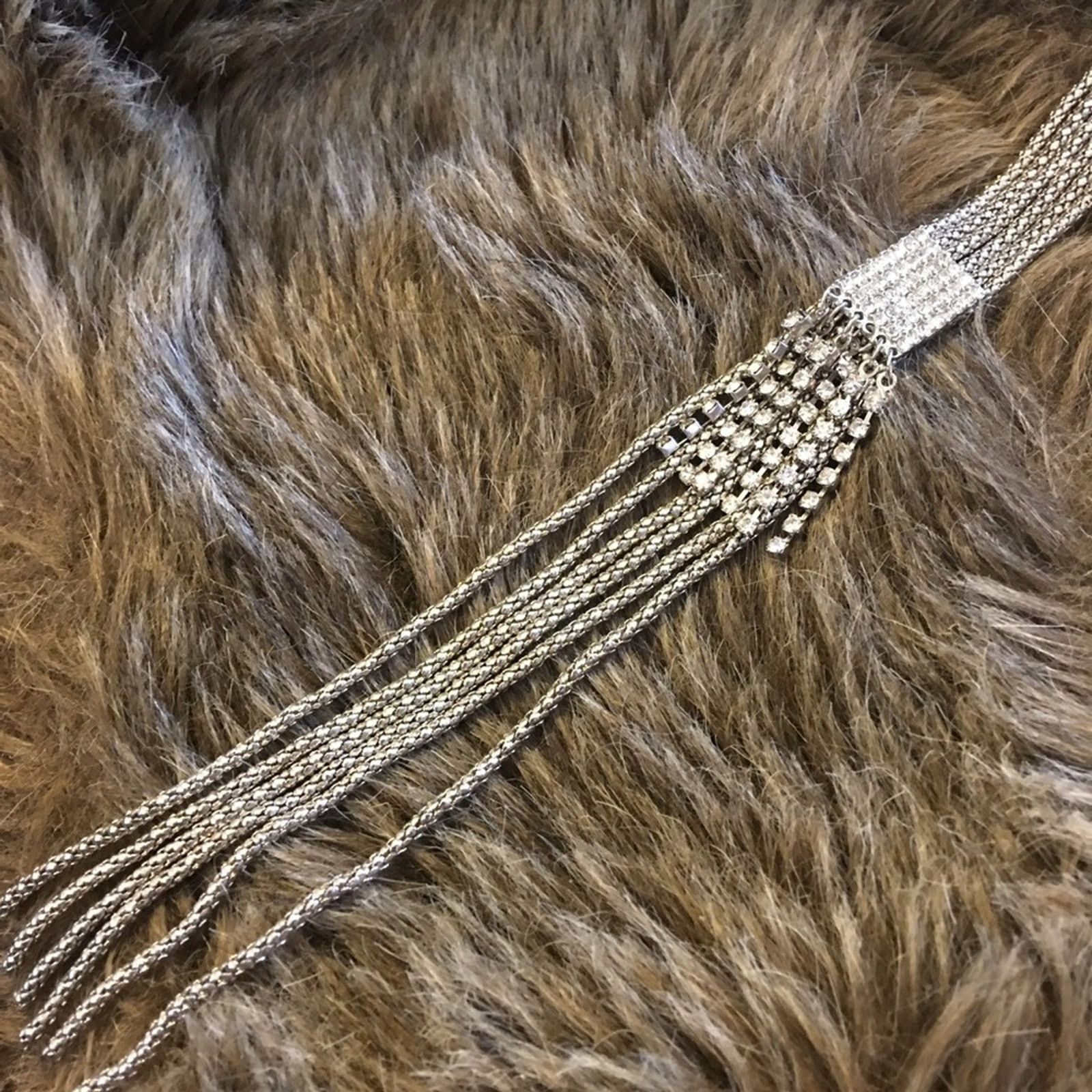 Vintage Vintage rope chain rhinestone fringe necklace Size ONE SIZE - 7 Thumbnail