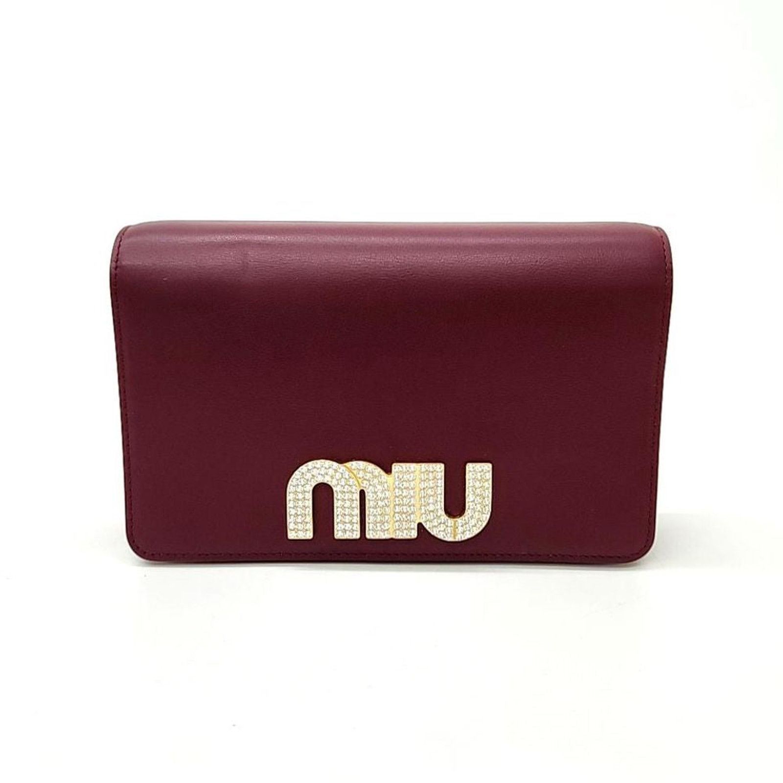 Miu Miu Mini Chain Cross Bag (4063470) in Red, Women's