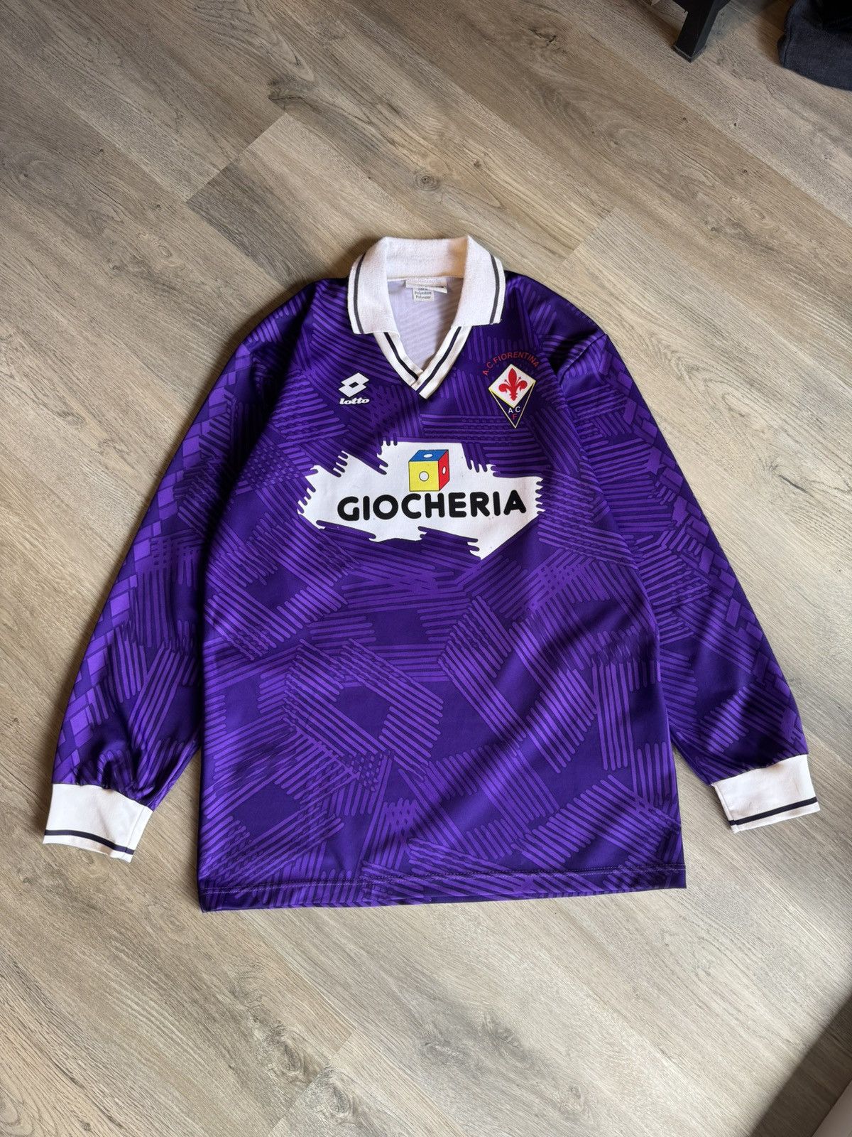 Lotto Sport FIORENTINA 1991-1992 HOME SOCCER LONGSLEVE JERSEY BY LOTTO Size US M / EU 48-50 / 2 - 1 Thumbnail