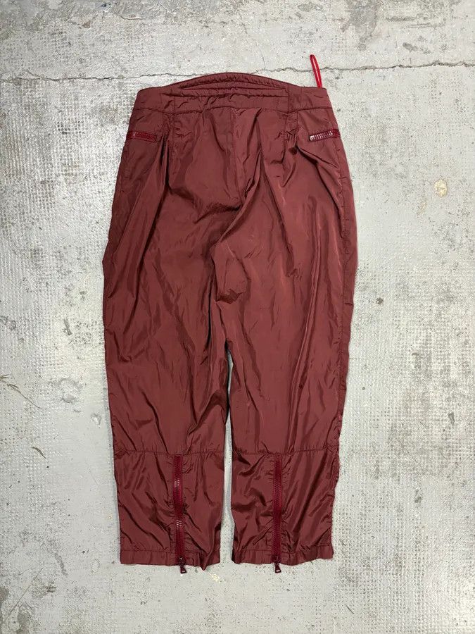 Prada SS2000 Prada Bordeaux Padded Quilted Knee Patch Pants Nylon Size 25" / US 0 / IT 36 - 6 Thumbnail