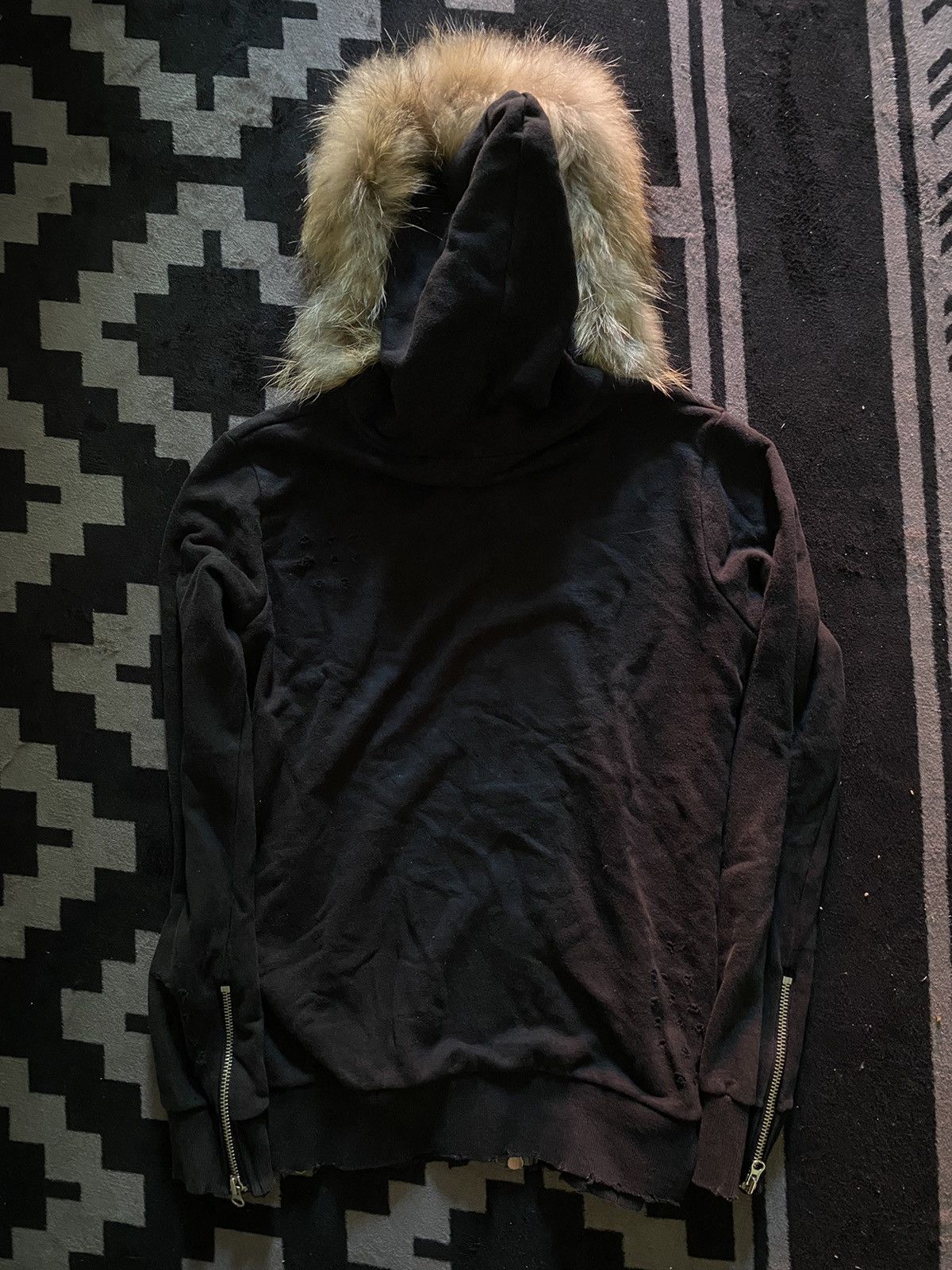 Le Grande Bleu (L.G.B.) Japanese unknwn faux fur distressed multi zip hoodie Size US XL / EU 56 / 4 - 2 Thumbnail