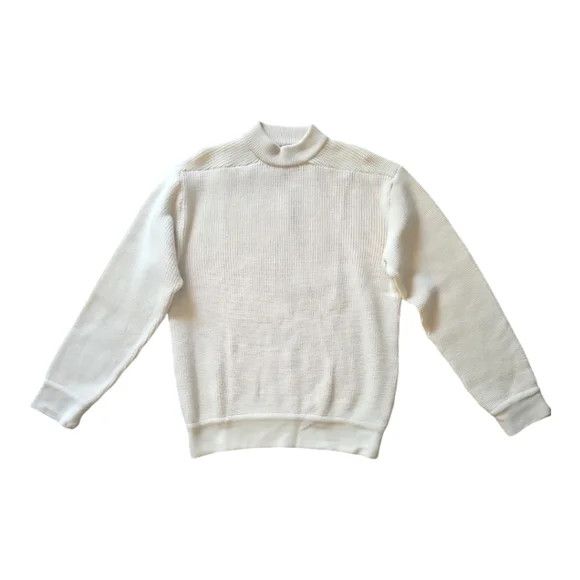 Comme des Garcons Homme Plus White Wool Pullover Sweater Size US L / EU 52-54 / 3 - 1 Thumbnail