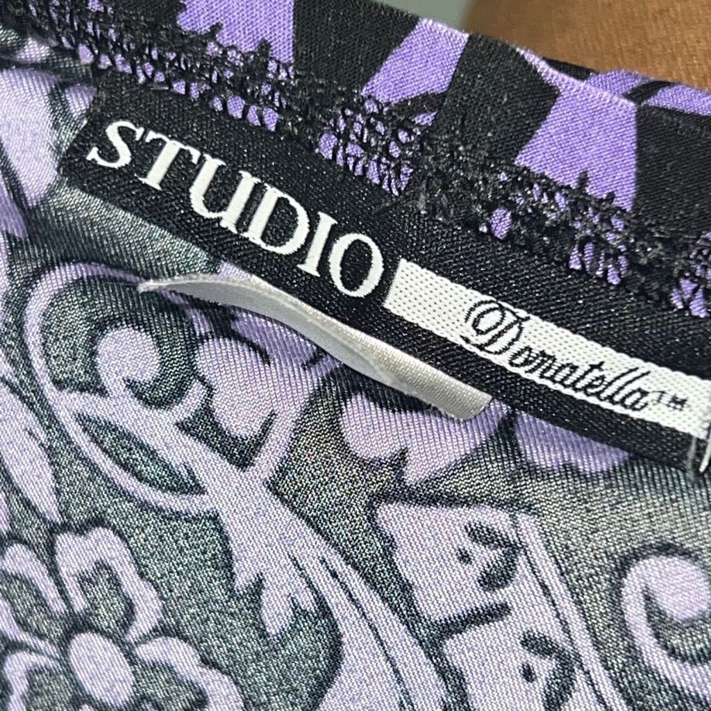 Alpha Studio Studio Donatella Purple & Black Floral Print Chemise Nightgo Size ONE SIZE - 8 Thumbnail