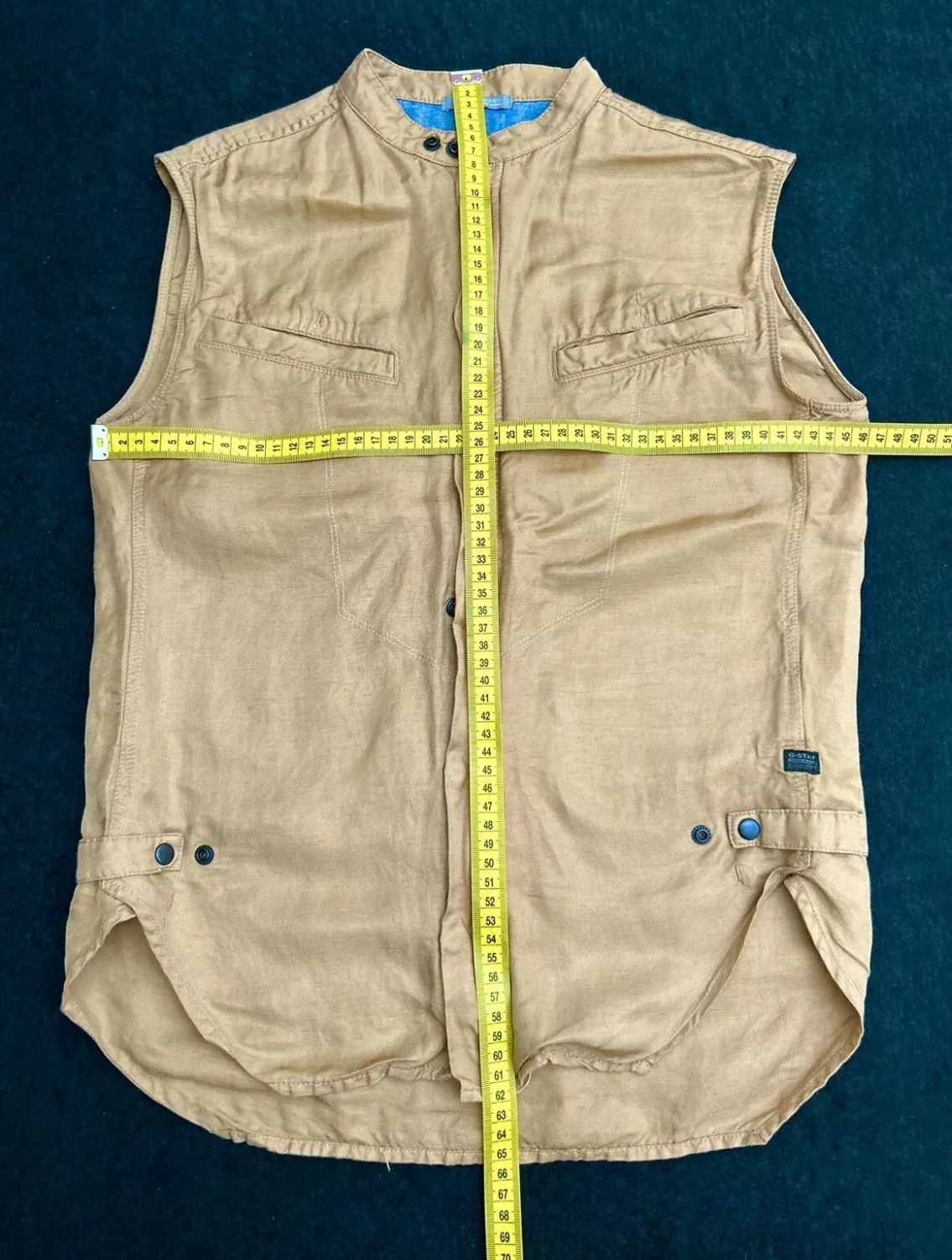 G-Star G-Star Raw Brown Pavan Slim Linen Vest S/less Tank Utility Size S / US 4 / IT 40 - 6 Thumbnail