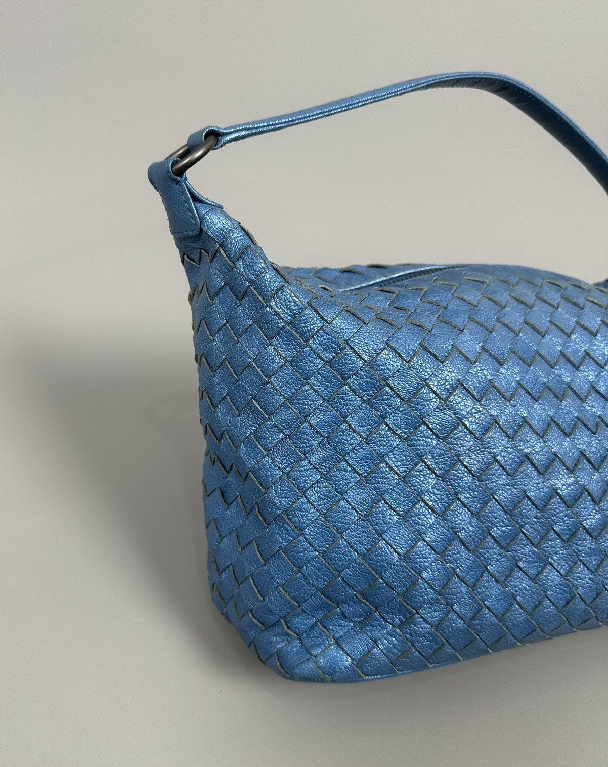 Bottega Veneta Bottega Veneta - Zip Hobo Intrecciato Nappa - Metallic Blue Size ONE SIZE - 6 Thumbnail