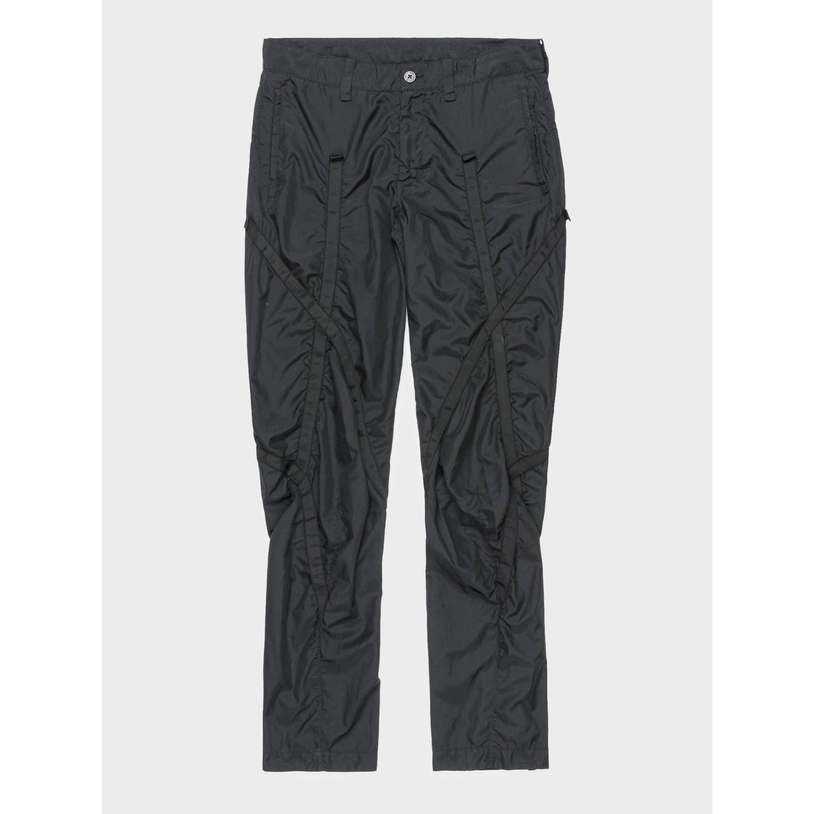 image of Issey Miyake Twisted Parachute Pants in Black, Men's (Size 30)