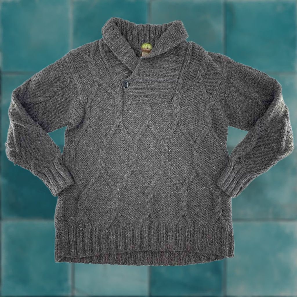 Vintage Fair & Square Sweater Womens Knit XL Heavyweight V-Neck Cable-Knit Wool Taupe Brown Flaw, Dry Clean Only - 100% Wool, Solid, Long Sleeve Pullover Size XL / US 12-14 / IT 48-50 - 1 Thumbnail