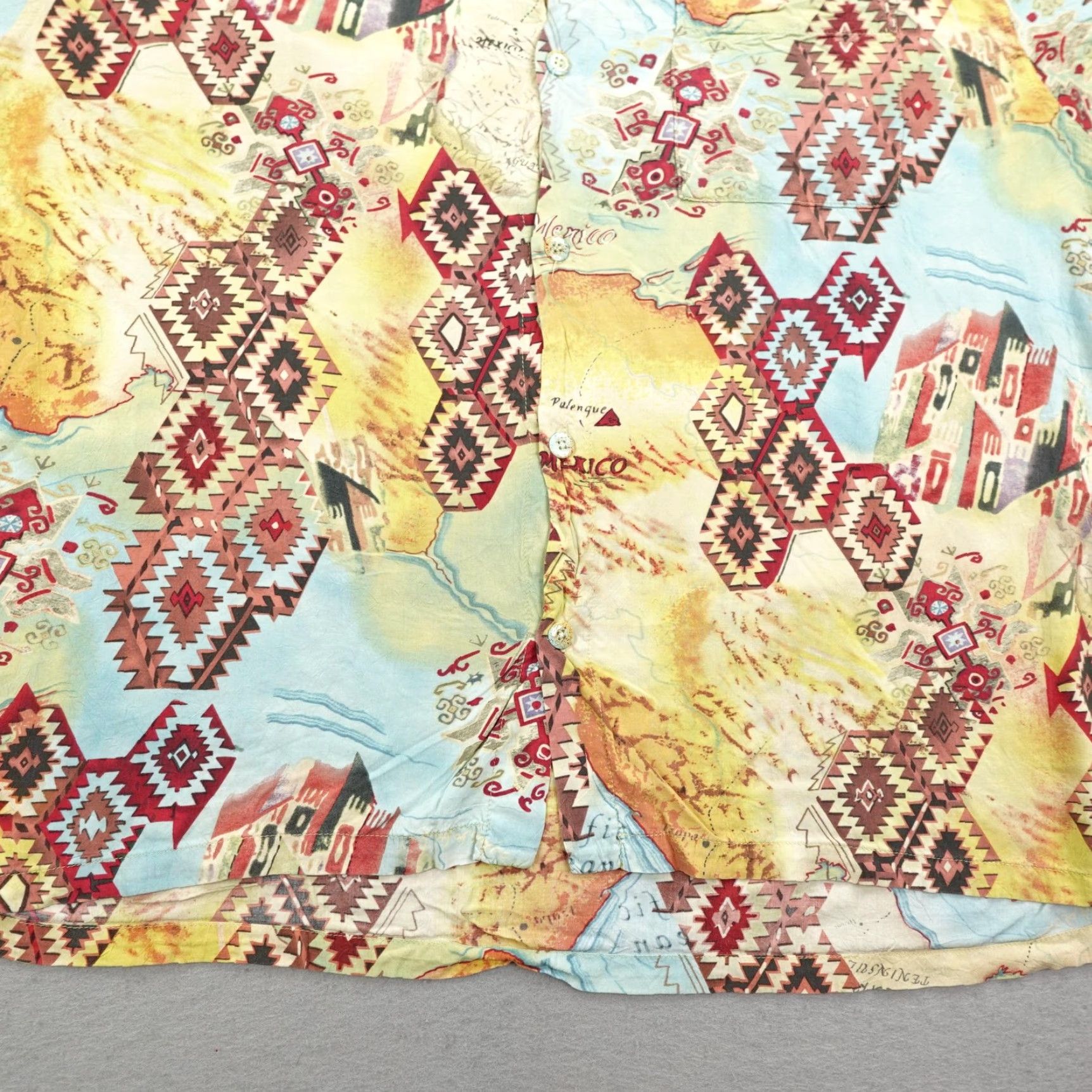 Jams World Vintage Jams World Shirt Mens 2XL Hawaiian Map Print Aloha Rayon Button Up Camp Size US XXL / EU 58 / 5 - 4 Thumbnail