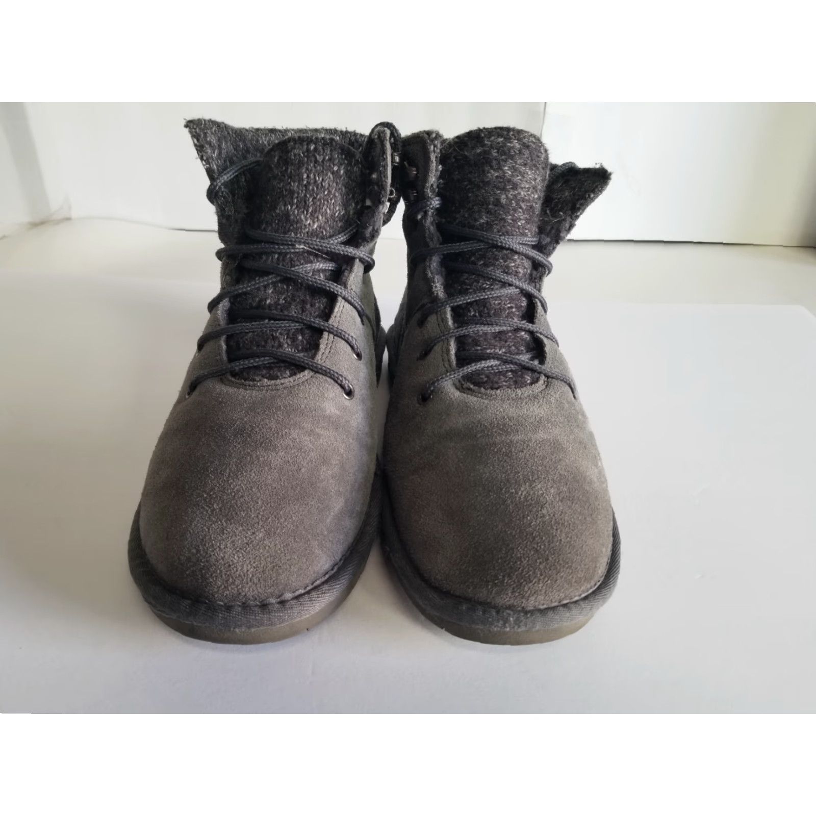 Vintage BEARPAW Womens Macie Wool Lined Boot Gray Suede Lace Up Booties, US Size 9, Ankle, Flat Heel, Boot, Boots, Winter, Fall, Womens Size US 9 / IT 39 - 6 Thumbnail