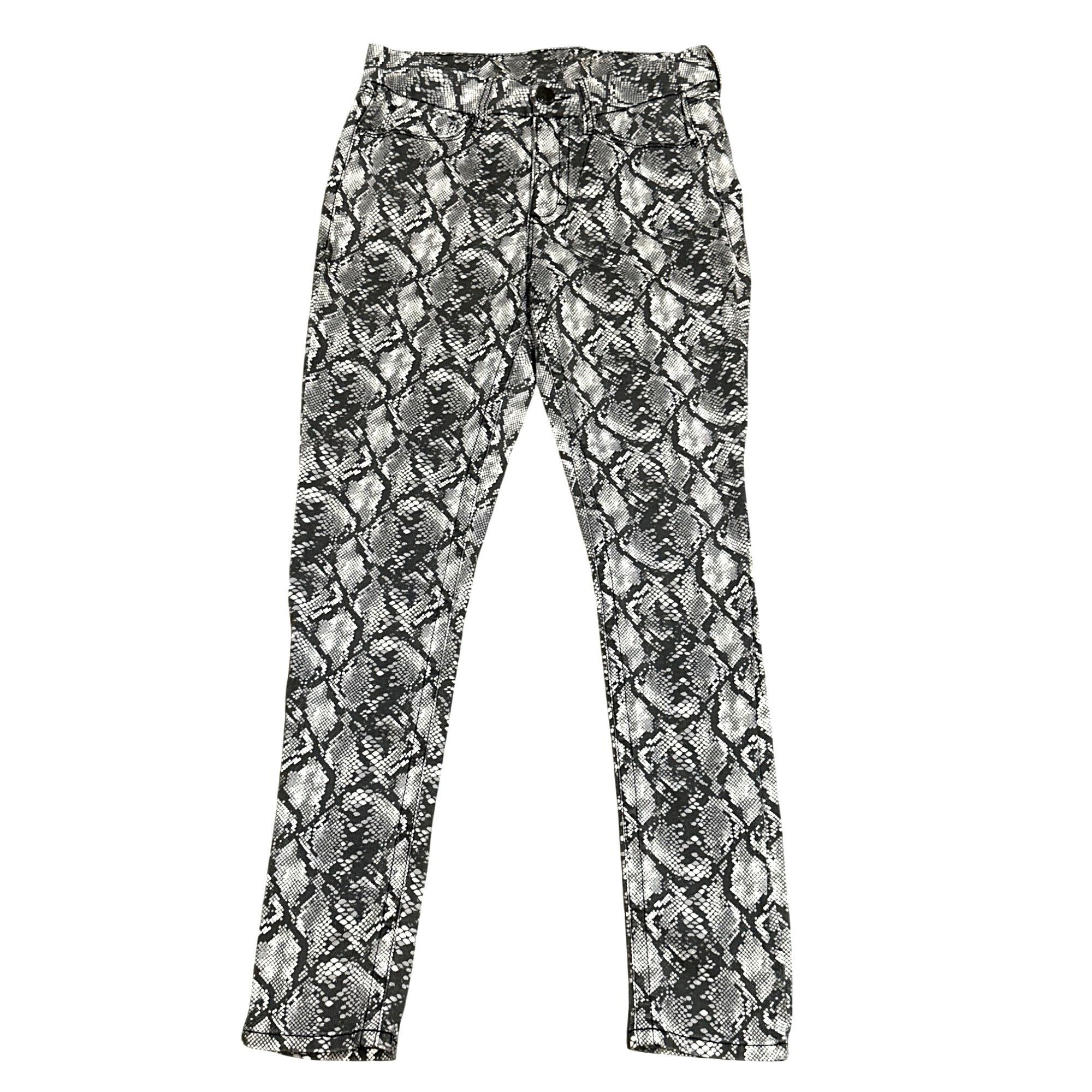 Seven 7 Seven7 Tummyless High Rise Skinny Jeans Black White Snakeski Size 28" / US 6 / IT 42 - 1 Thumbnail