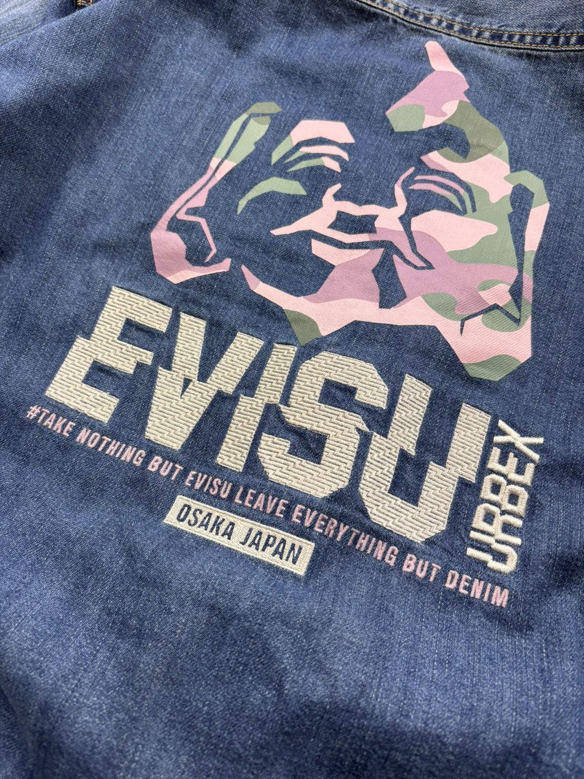 Evisu EVISU Vintage Big Logo Osaka Japan Streetwear Denim Shirt Size US S / EU 44-46 / 1 - 7 Thumbnail