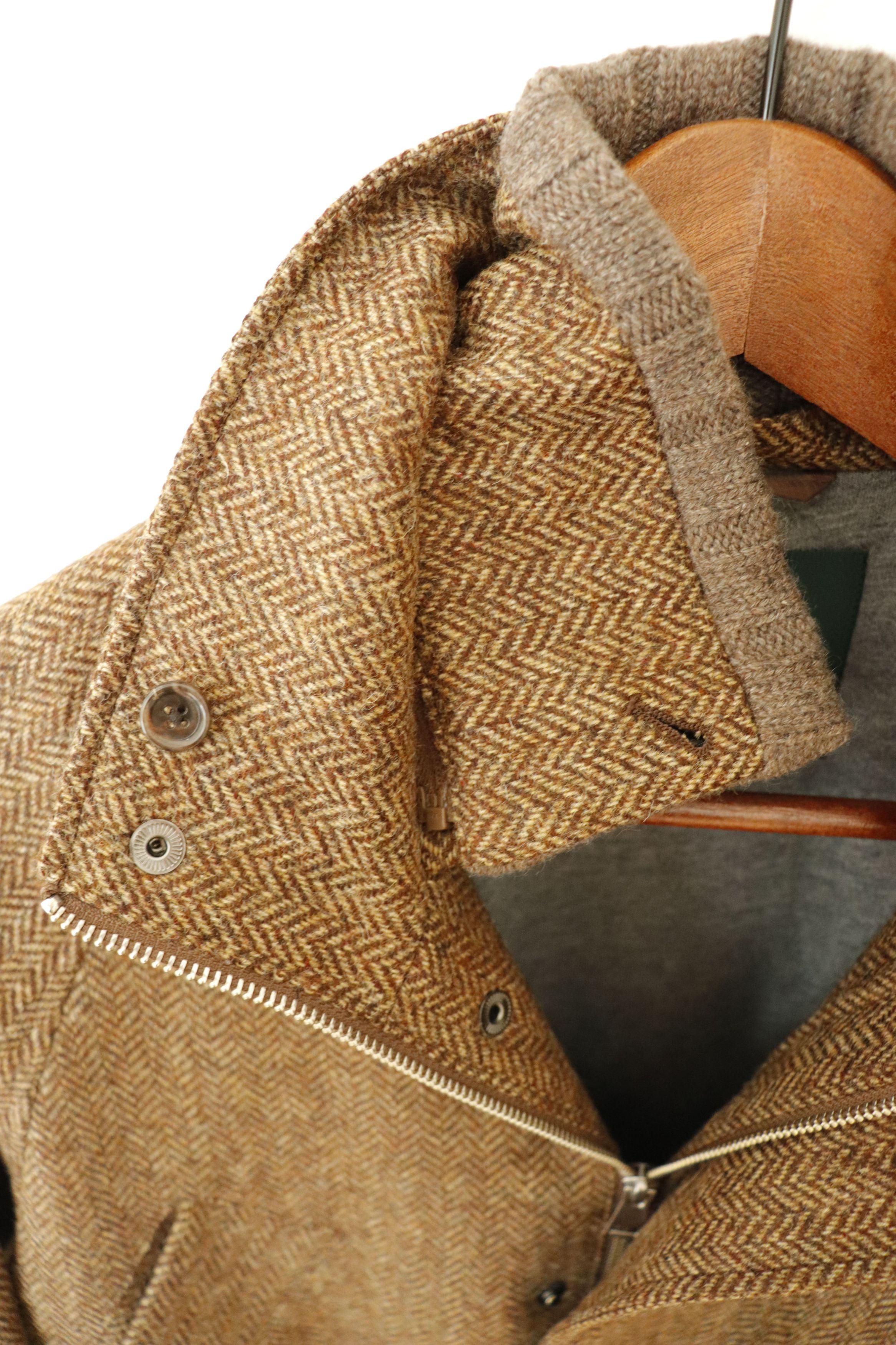 Anglo-Italian Cavour Raglan City Jacket in Herringbone Tweed Size US S / EU 44-46 / 1 - 6 Thumbnail