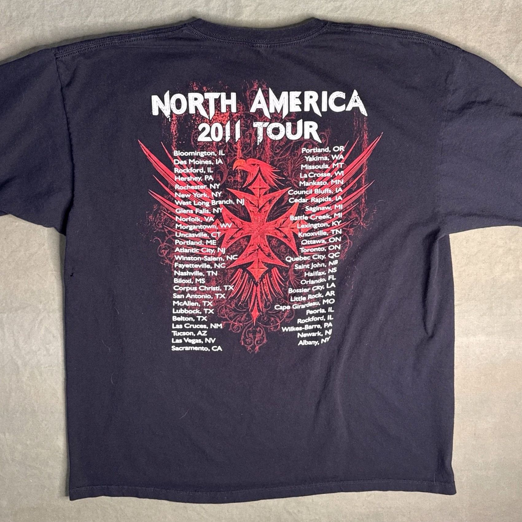 Anvil Sevendust 2011 North America Tour Tee Band Black 2XL Short Sleeve Crew Neck T-Shirt Mens Size US XXL / EU 58 / 5 - 6 Thumbnail