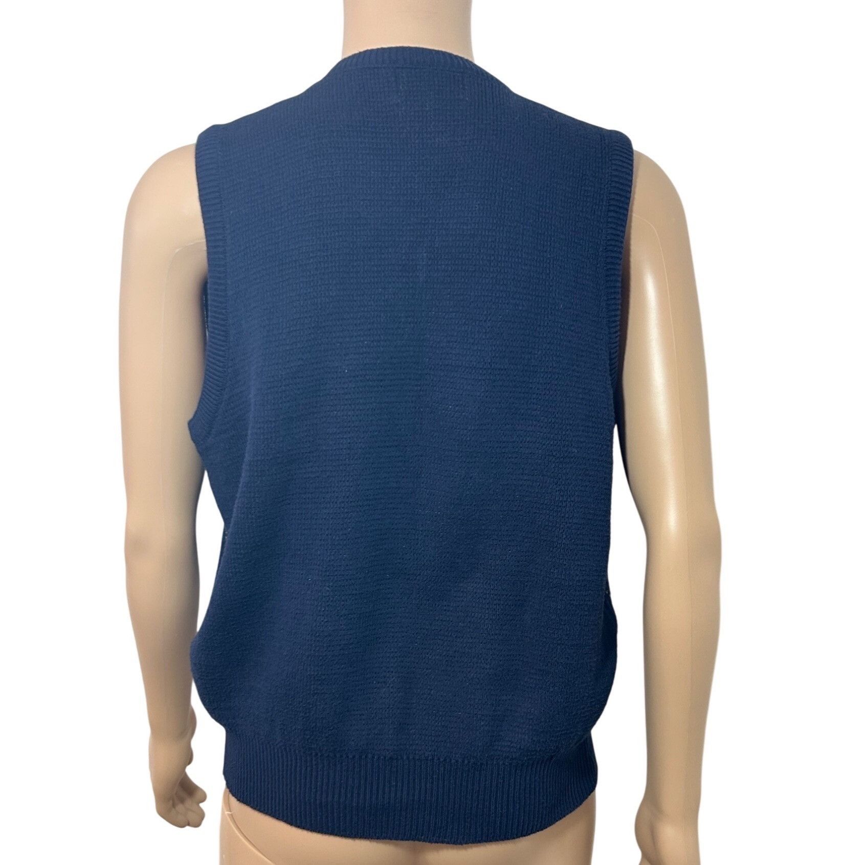 Other Isle Of Cotton Men’s Vintage Vest L Navy Multi Diamond Patte Size US L / EU 52-54 / 3 - 2 Thumbnail