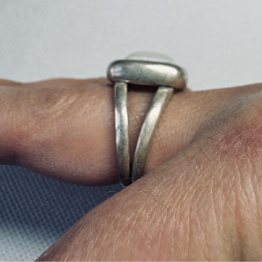 Other Vintage Art Deco 925 Sterling Silver White Stone Ring Size Size ONE SIZE - 6 Thumbnail