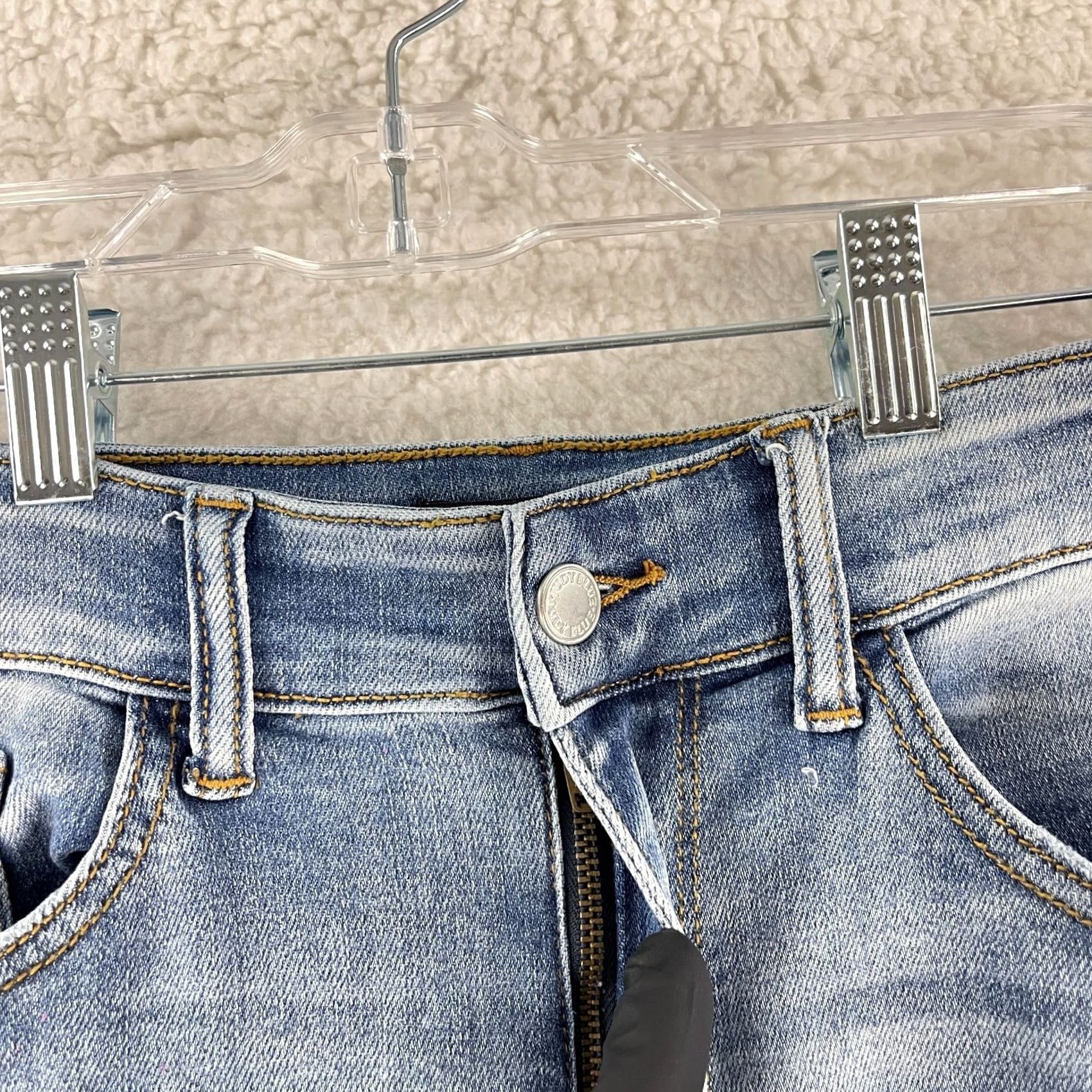 Denime Judy Blue Boyfriend Jeans Womens Size 14W Blue Denim Paint Splatter Distressed Jeans - 5-Pocket, High Rise, Inseam 29" - Plus Size, Regular Fit Size 36" / US 14 / IT 50 - 5 Thumbnail
