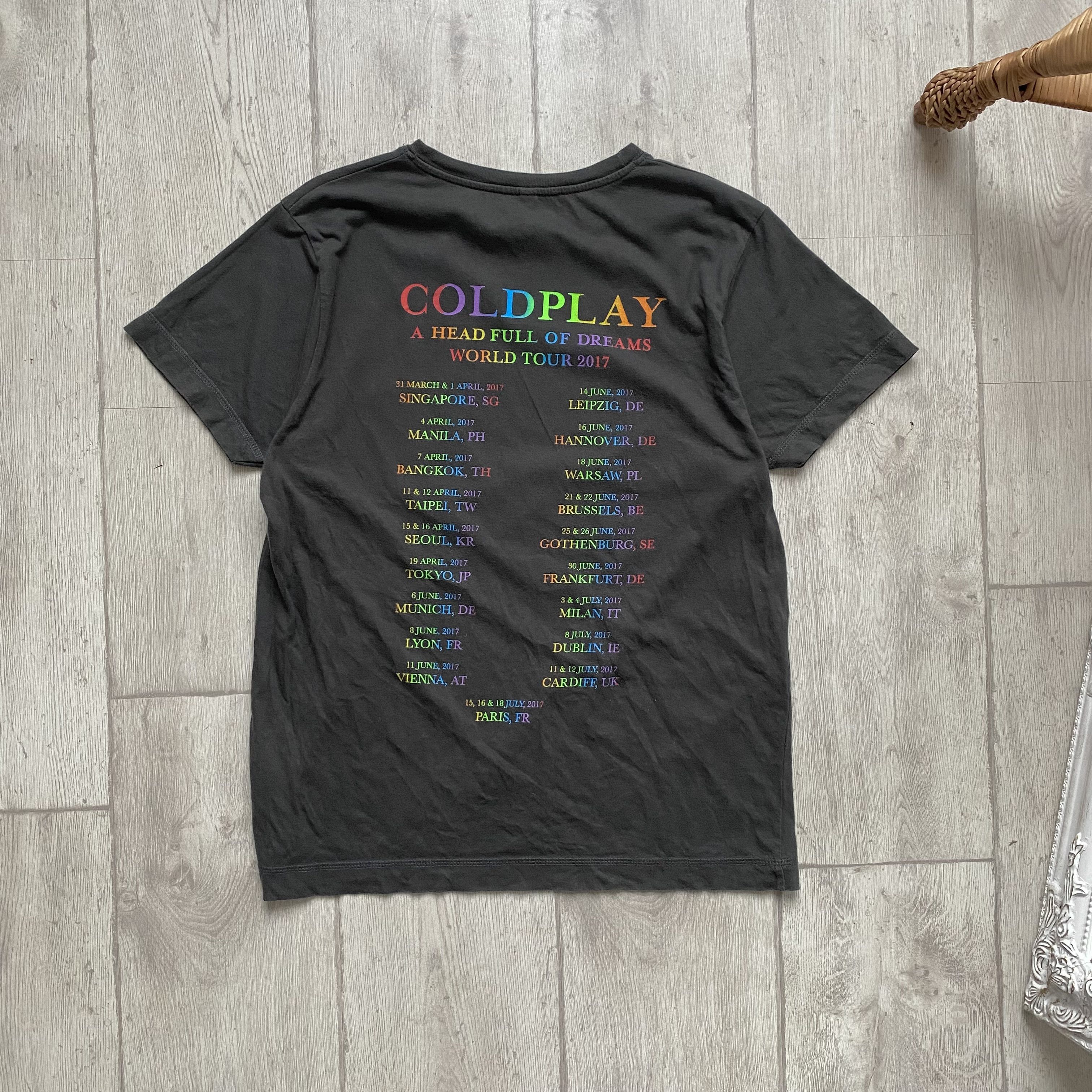Band Tees COLDPLAY world tour 2016 tee A head full of dreams Size US S / EU 44-46 / 1 - 2 Thumbnail