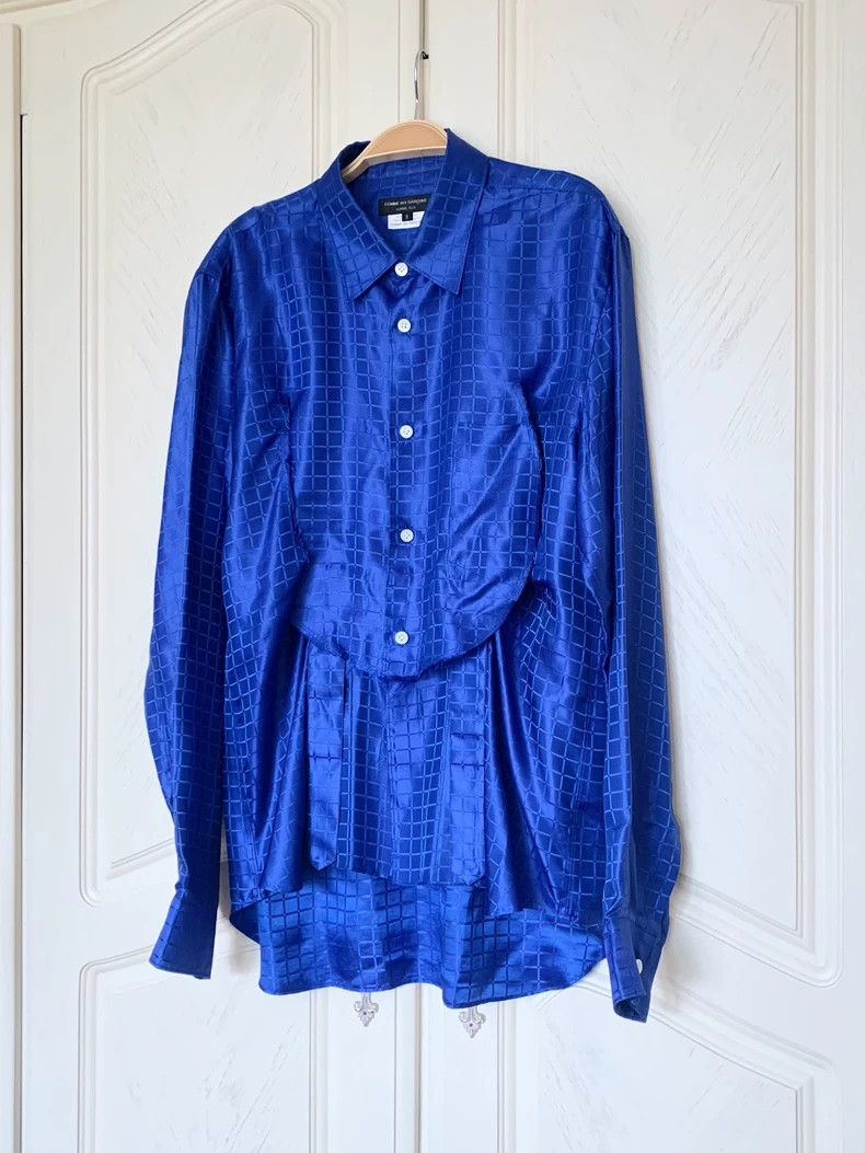Comme Des Garcons Blue silk shirt 2505-Nextarrow