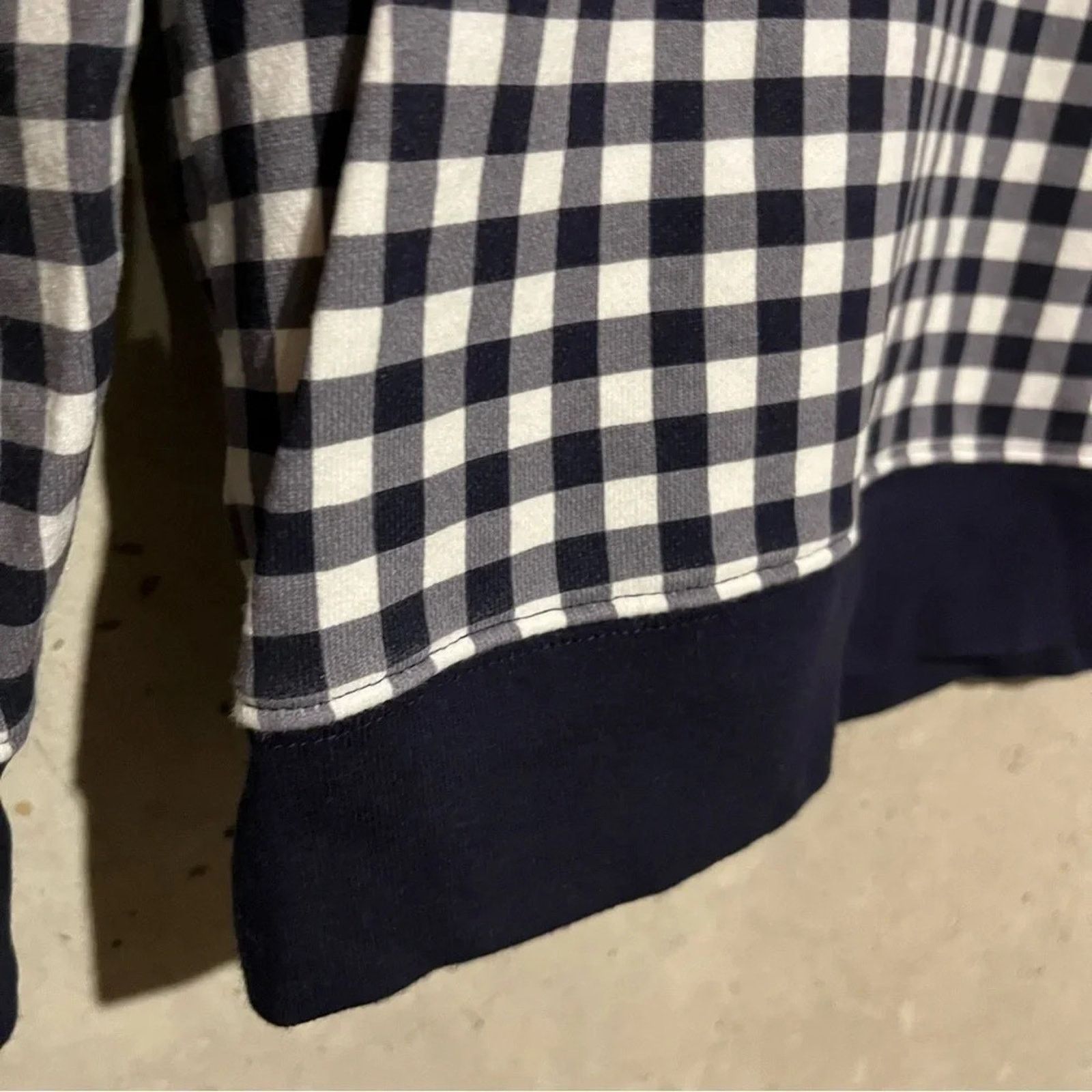 Other Draper James Sweatshirt Women’s Size M Natalie Gingham Navy Size M / US 6-8 / IT 42-44 - 2 Thumbnail