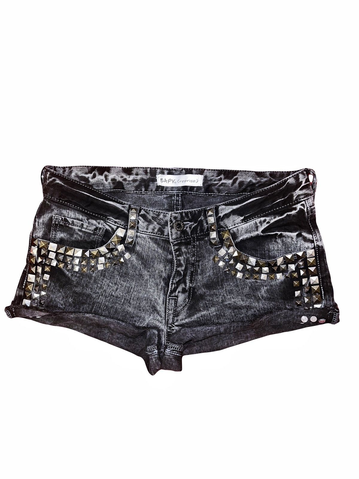 Bape Bapy Studded Denim Shorts Size 30" / US 8 / IT 44 - 1 Thumbnail