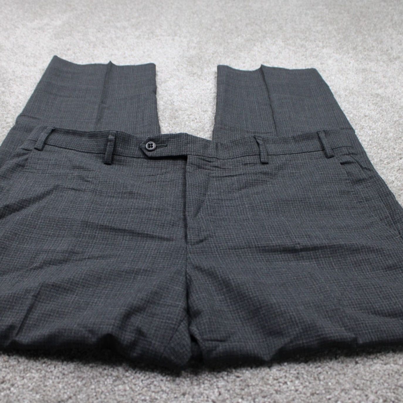 Zanella Zanella Devon Dress Pants Mens 36 Gray Flat Front 100% Wool w/ 30" inseam Size US 36 / EU 52 - 2 Thumbnail