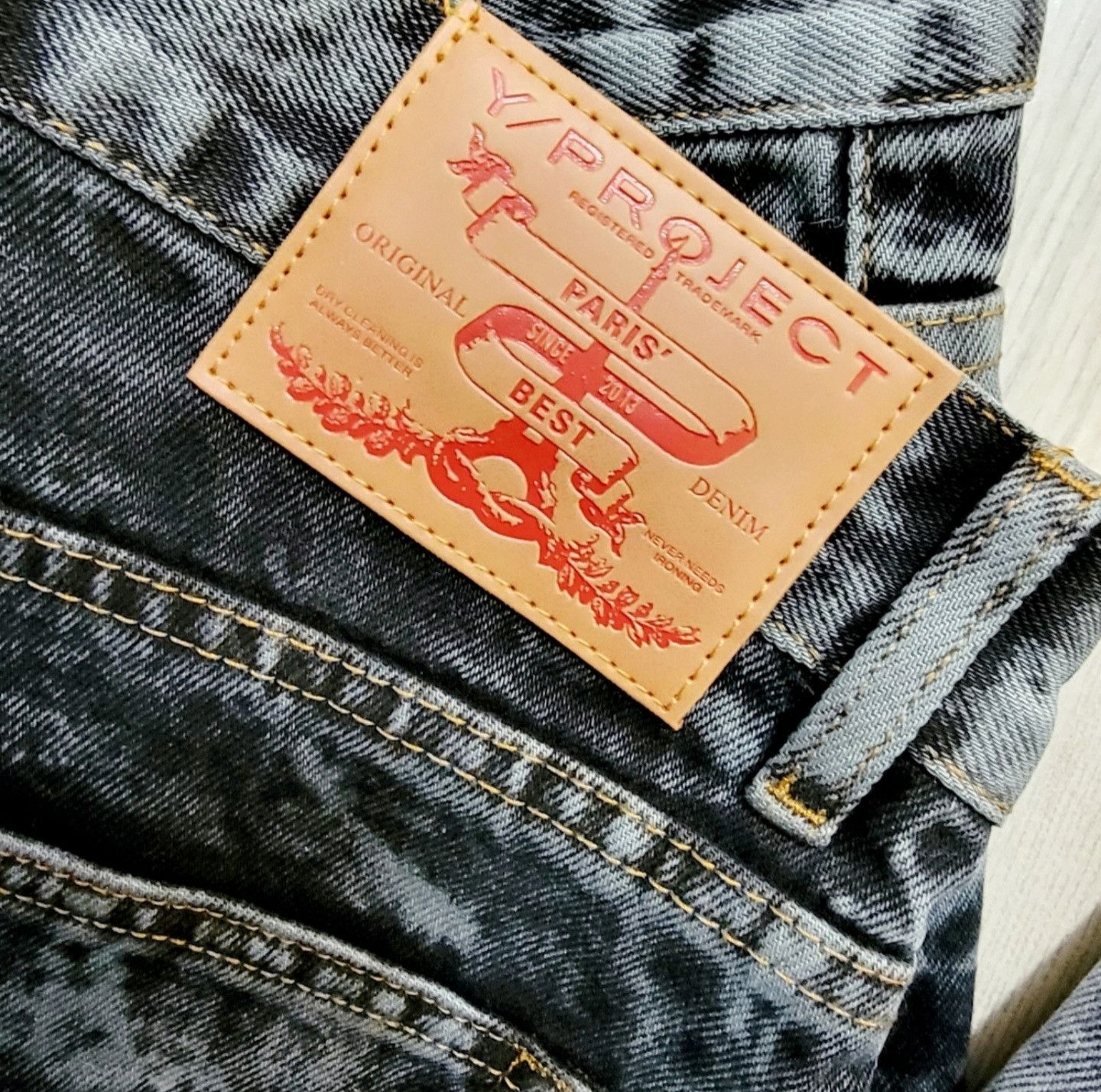 Y/Project Y/Project Unisex Cowboy Cuff Jeans Black Acid Wash sz 32 Size US 32 / EU 48 - 4 Thumbnail